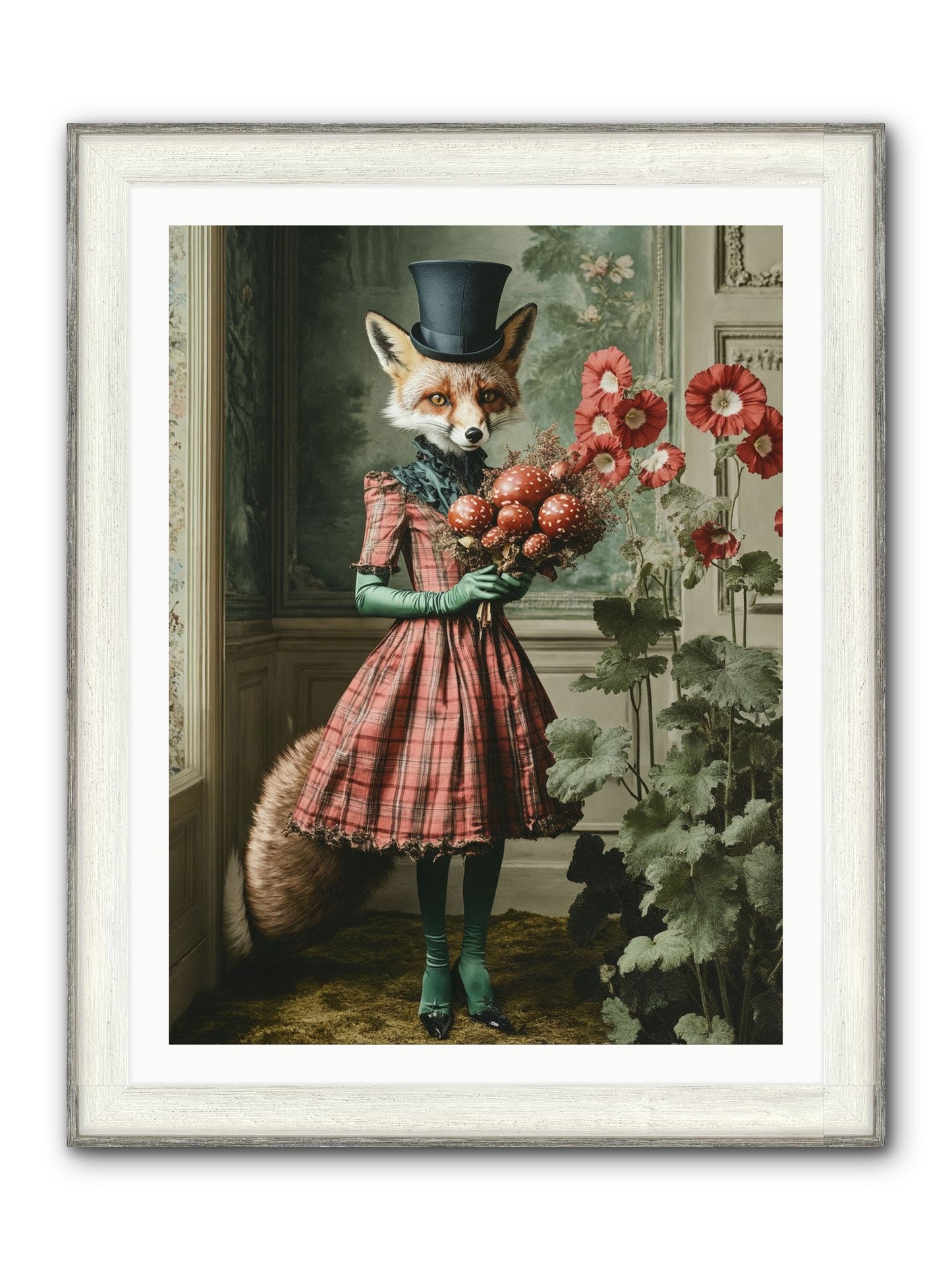 Among Wild Blooms Framed Print - Driftwood White 30x40