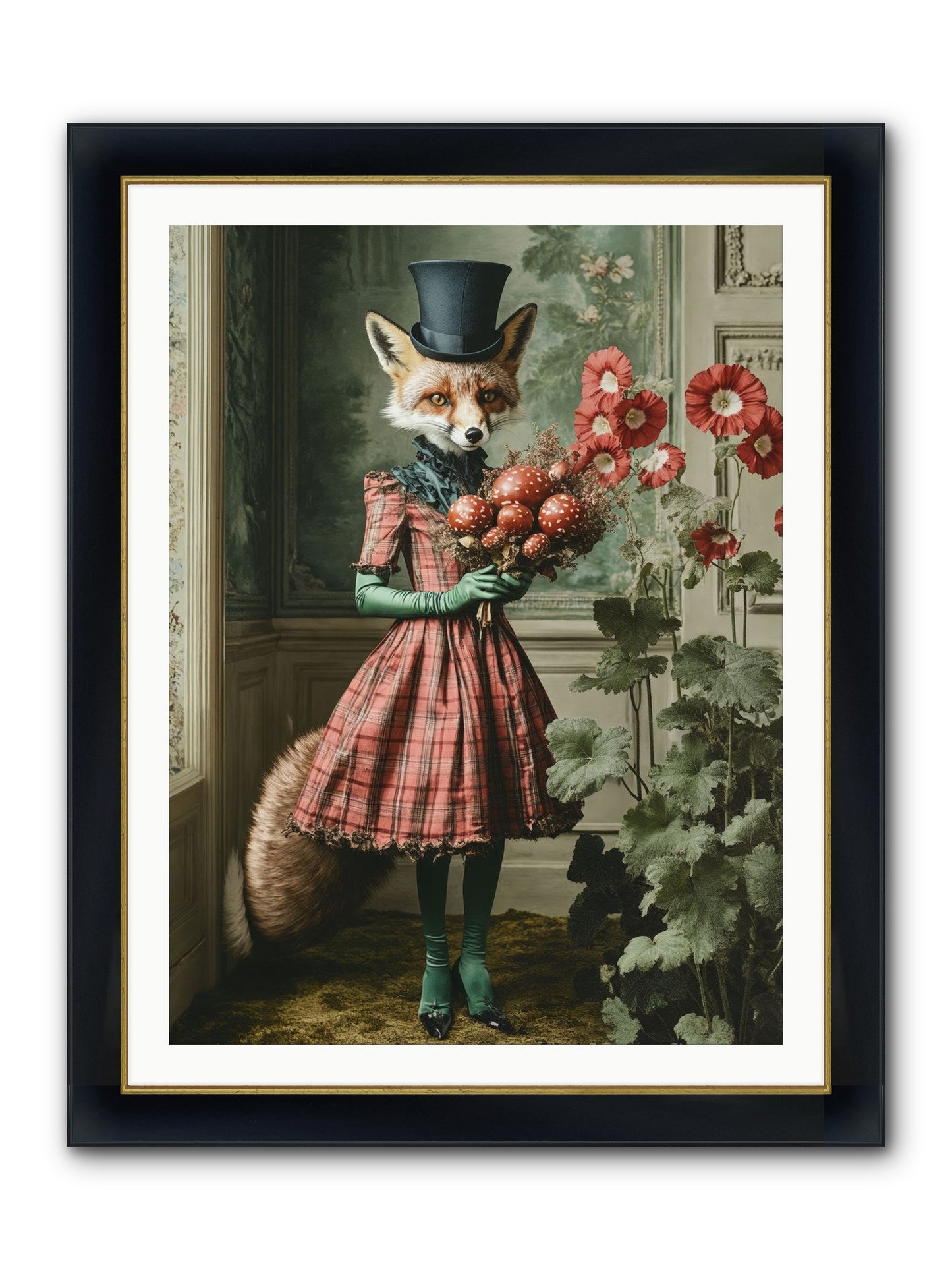 Among Wild Blooms Framed Print - Wide Black w/Gold 30x40