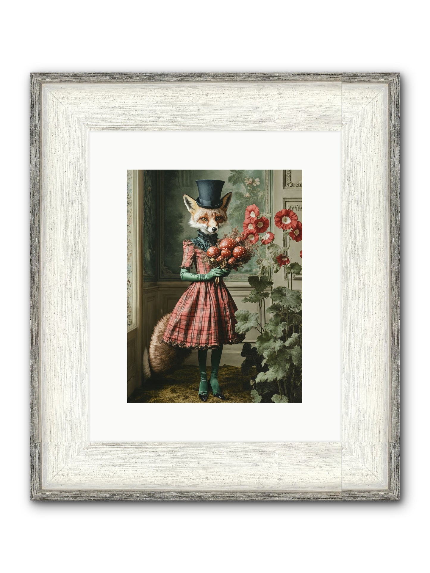 Among Wild Blooms Framed Print - Driftwood White 9x12