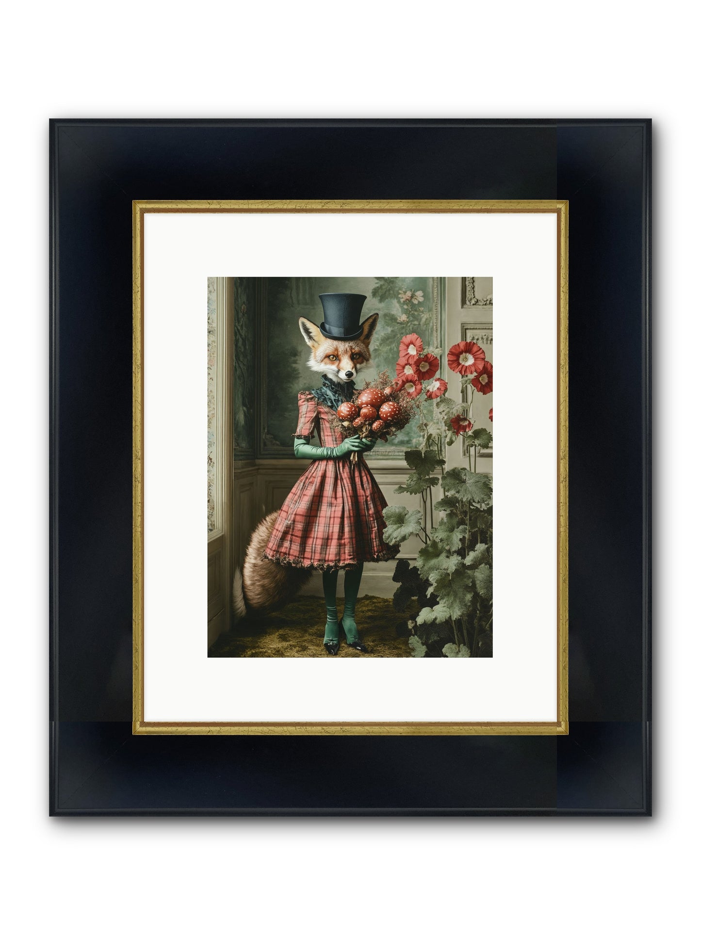 Among Wild Blooms Framed Print - Wide Black w/Gold 9x12