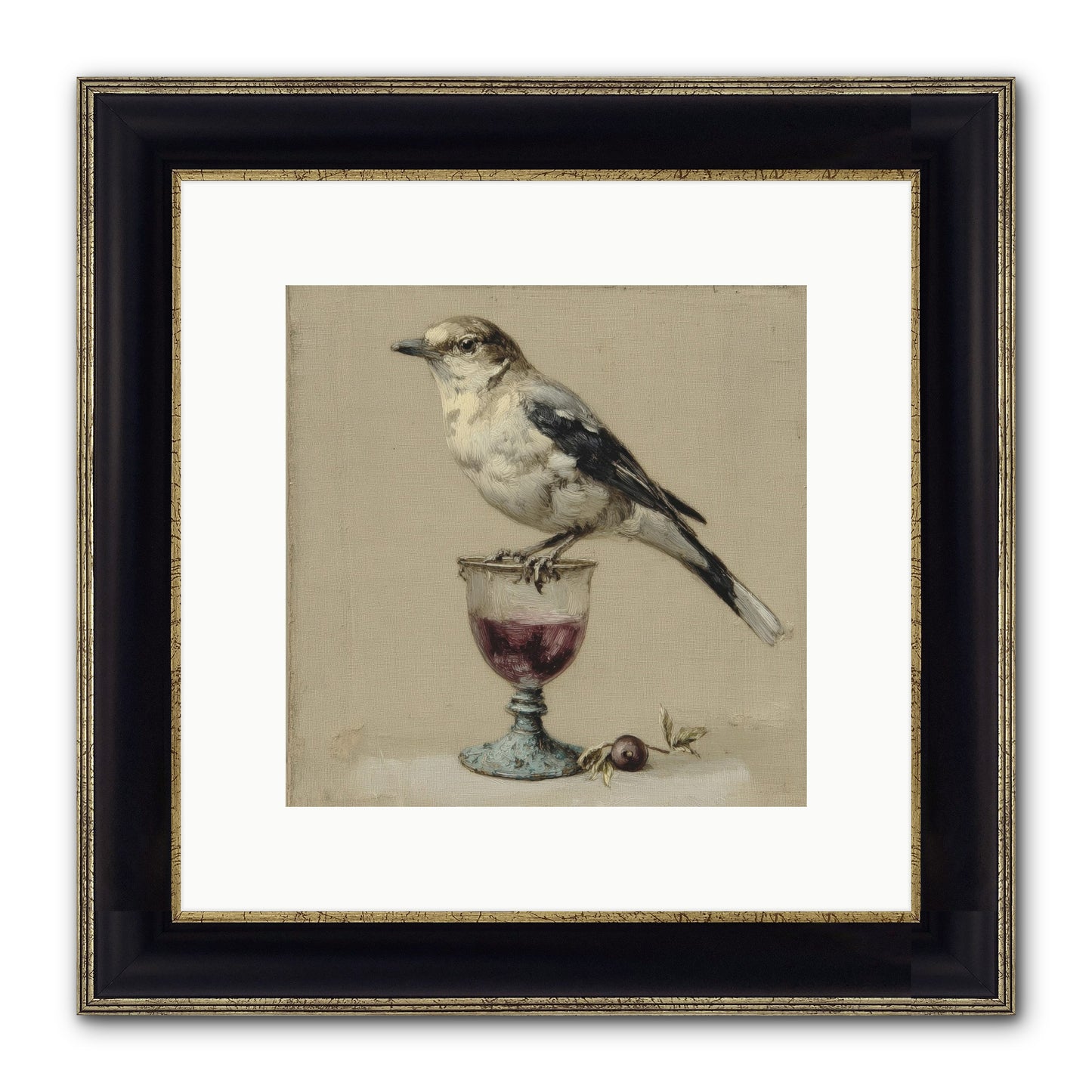 An Affair In Periwinkle Ink Framed Print - Black & Gold 10x10