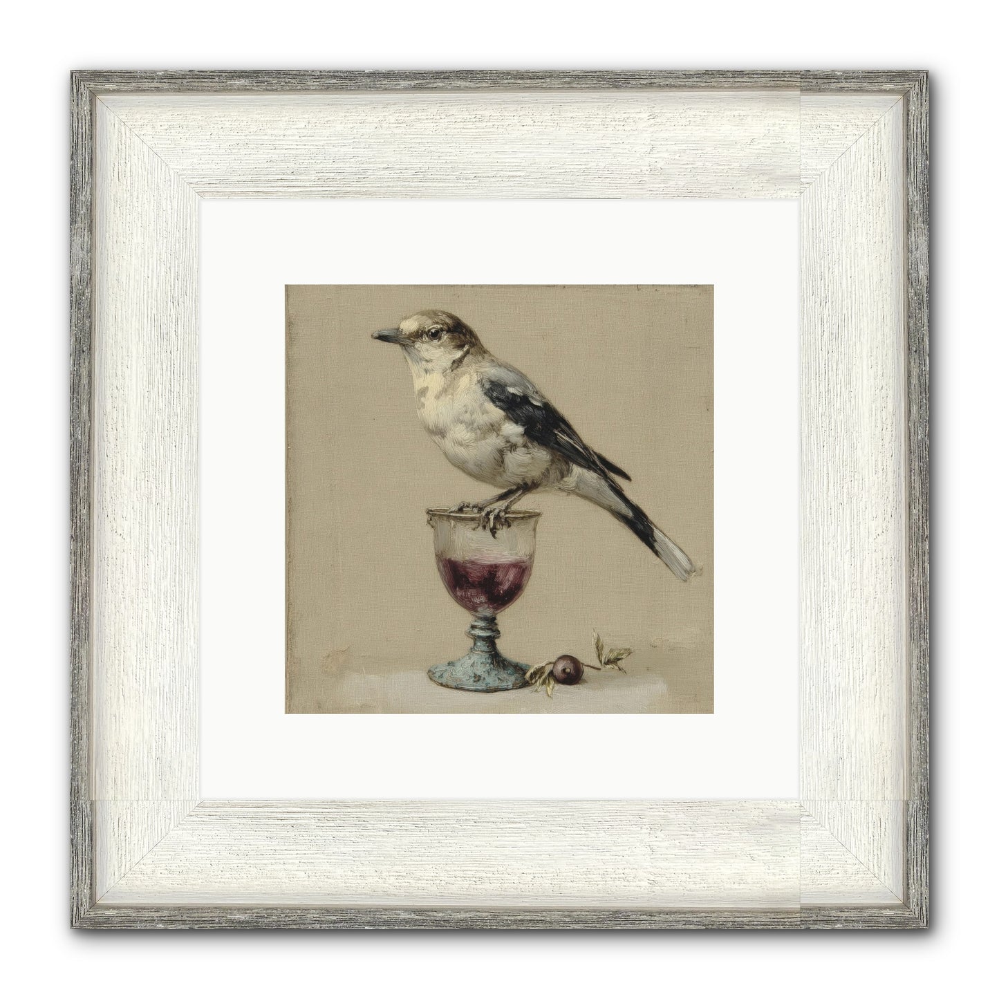 An Affair In Periwinkle Ink Framed Print - Driftwood White 10x10