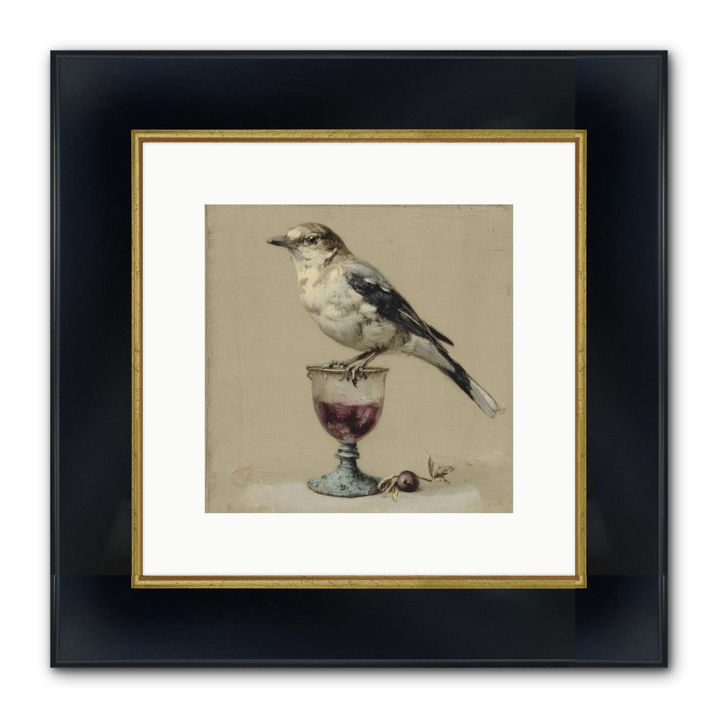 An Affair In Periwinkle Ink Framed Print - Wide Black w/Gold 10x10