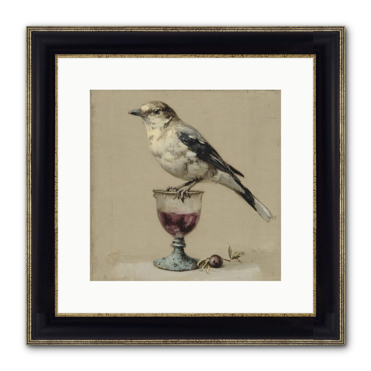 An Affair In Periwinkle Ink Framed Print - Black & Gold 12x12