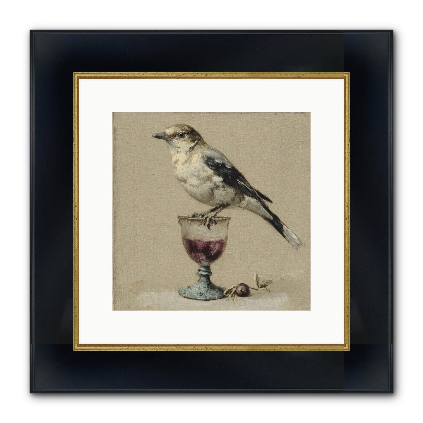 An Affair In Periwinkle Ink Framed Print - Wide Black w/Gold 12x12