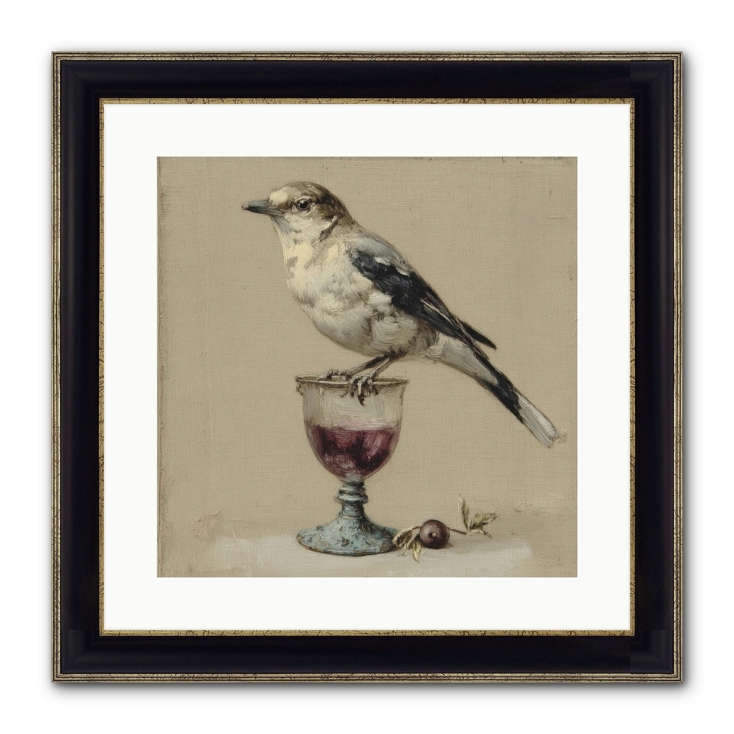 An Affair In Periwinkle Ink Framed Print - Black & Gold 16x16