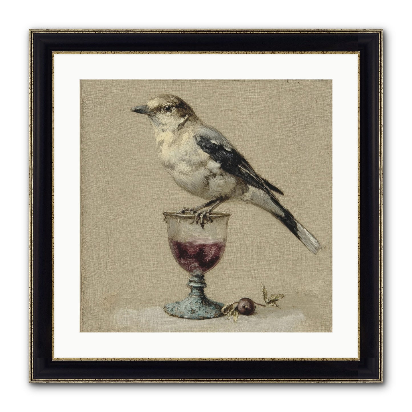 An Affair In Periwinkle Ink Framed Print - Black & Gold 20x20