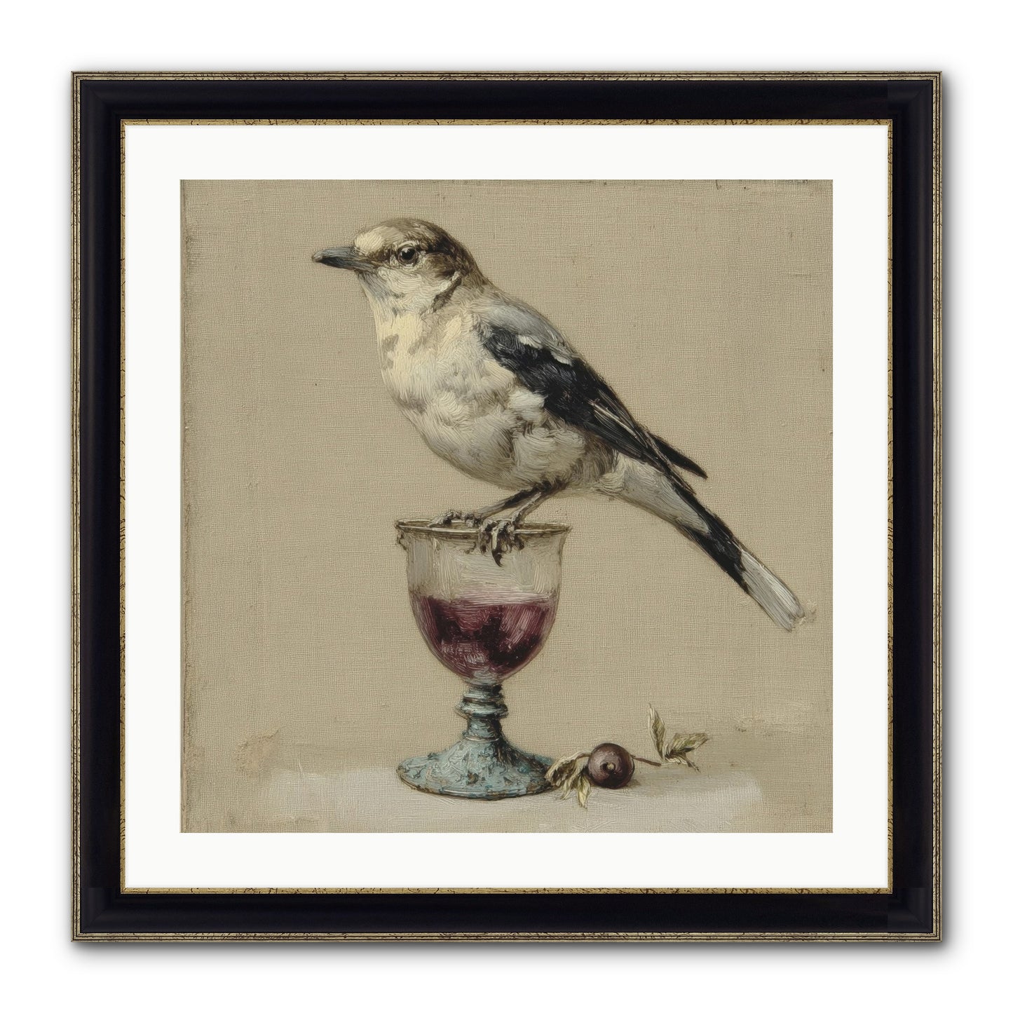 An Affair In Periwinkle Ink Framed Print - Black & Gold 24x24