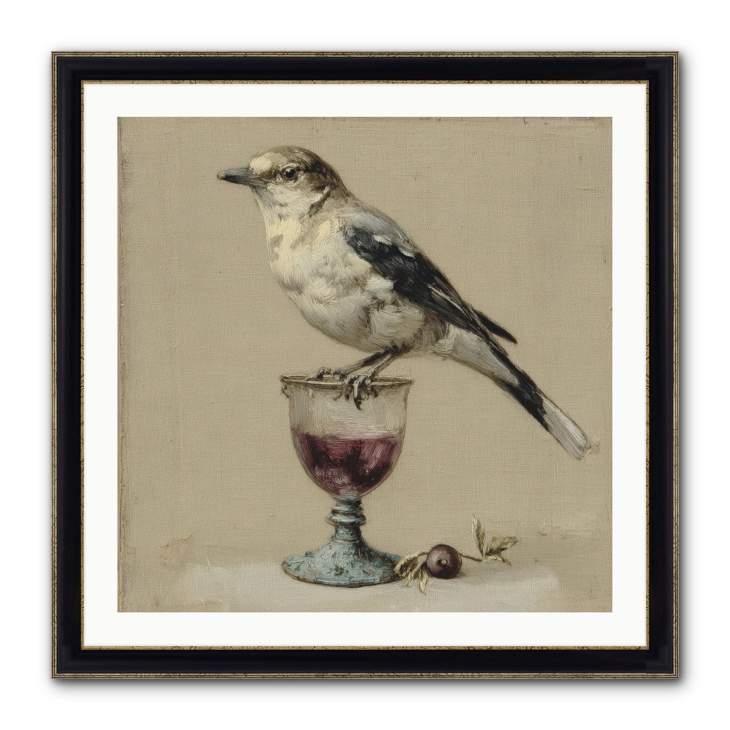 An Affair In Periwinkle Ink Framed Print - Black & Gold 30x30