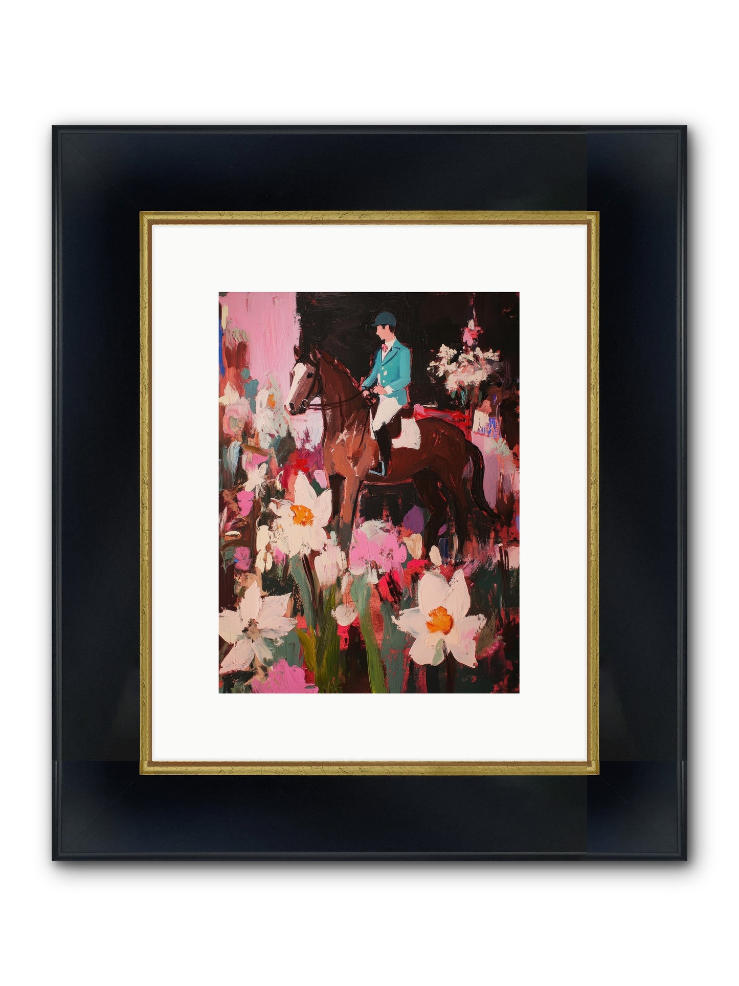 Ancestral Whisper Framed Print - Wide Black w/Gold 9x12