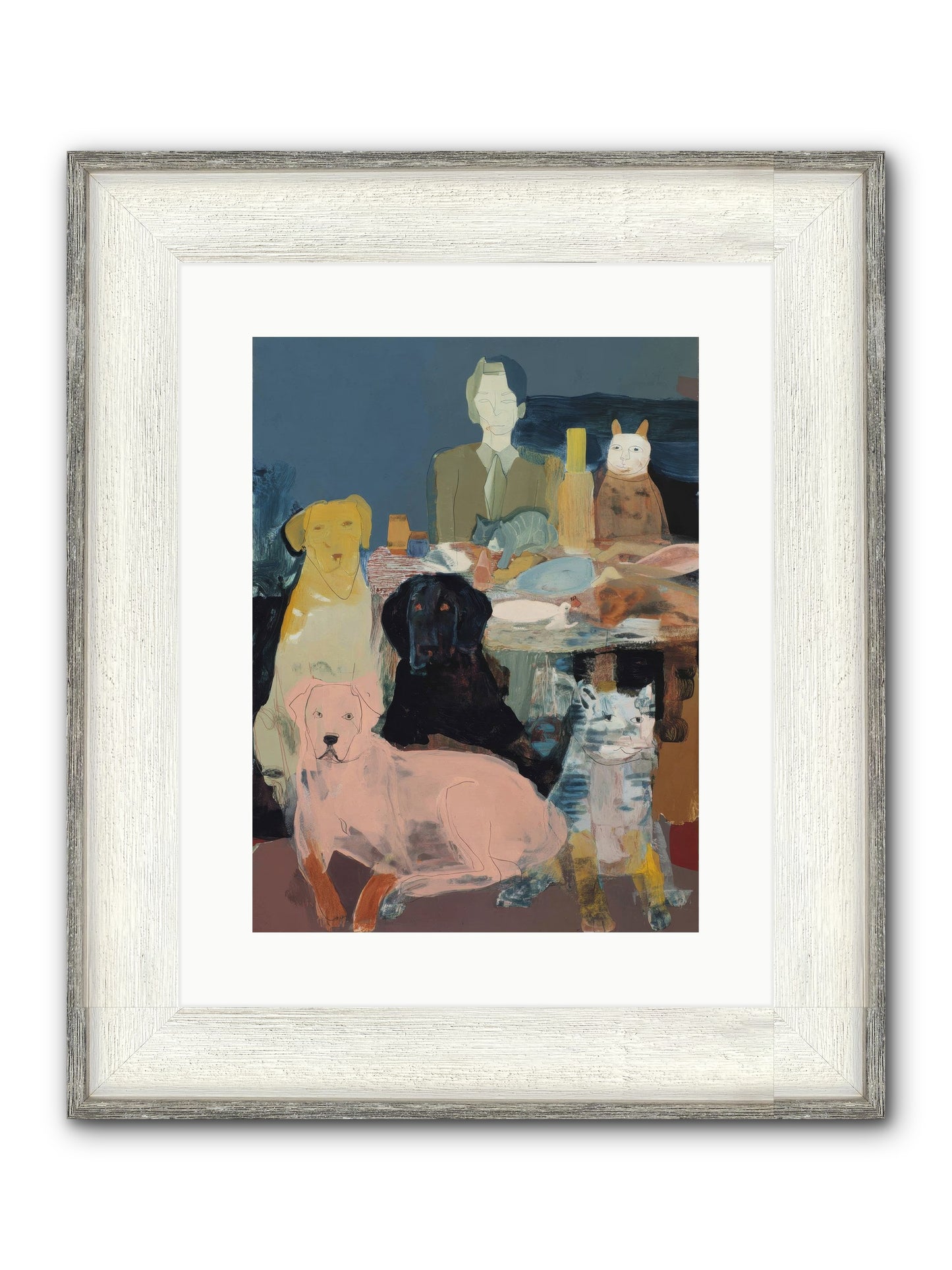Anchored Framed Print - Driftwood White 12x16