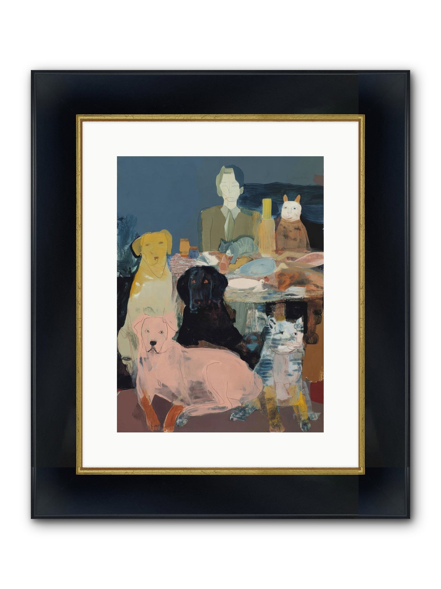 Anchored Framed Print - Wide Black w/Gold 12x16