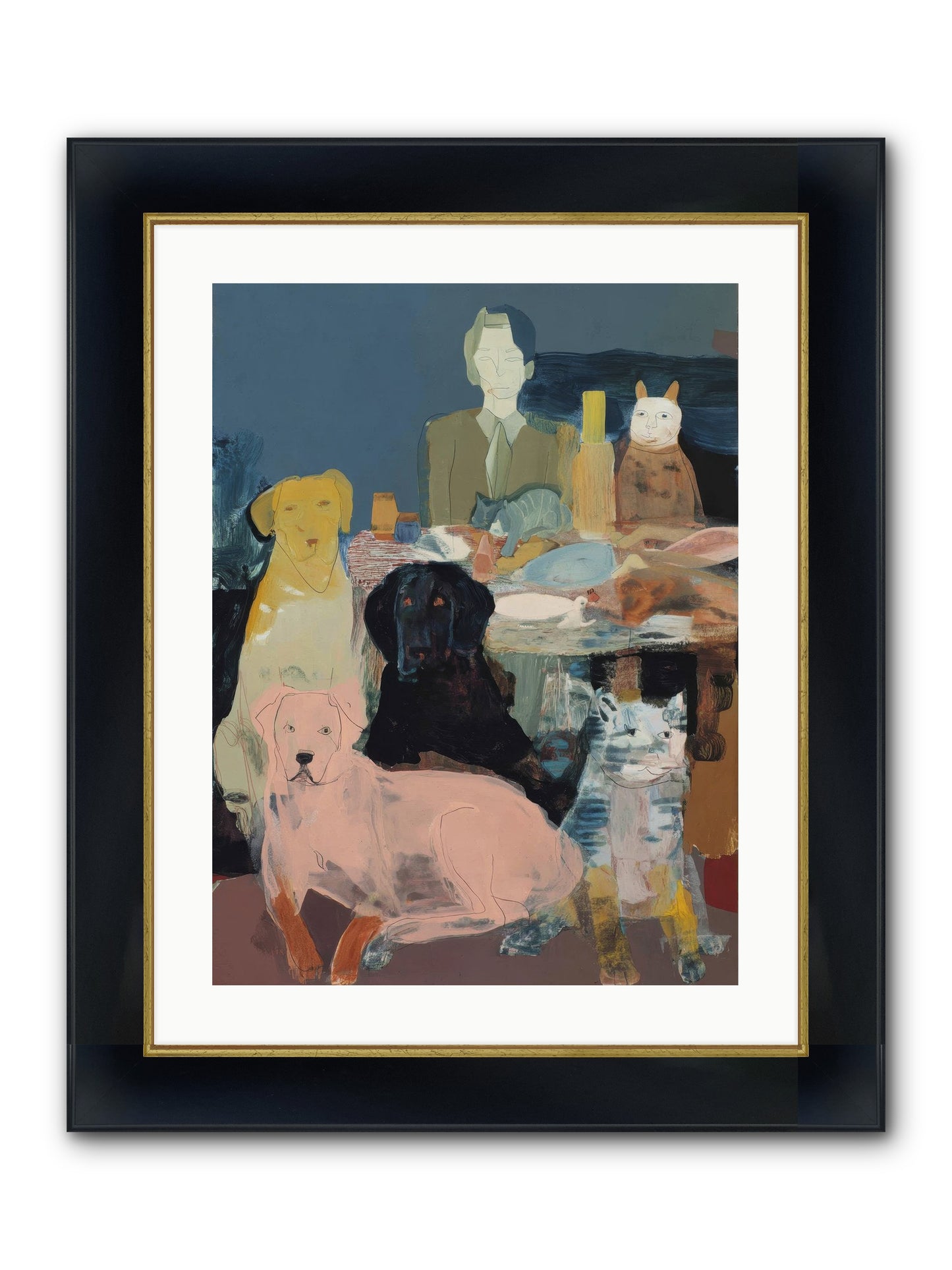 Anchored Framed Print - Wide Black w/Gold 18x24