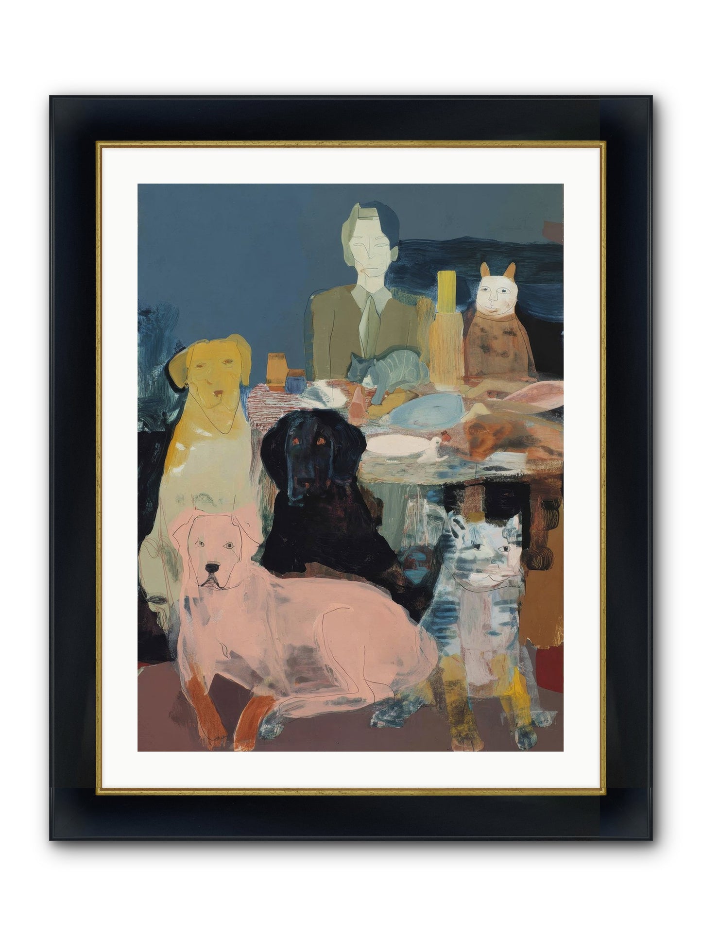 Anchored Framed Print - Wide Black w/Gold 24x32