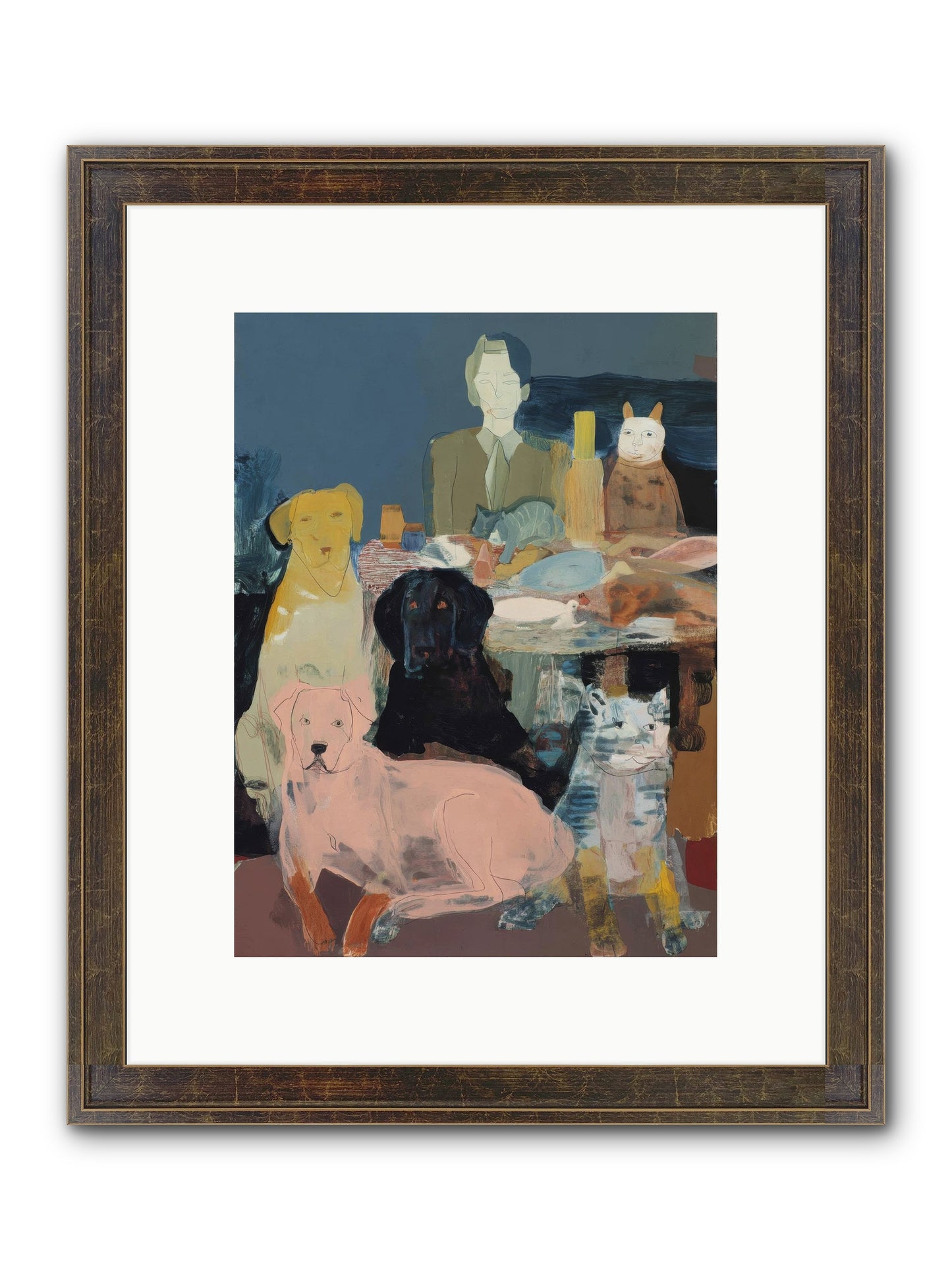 Anchored Framed Print - Slimwoods Black/Gold 9x12