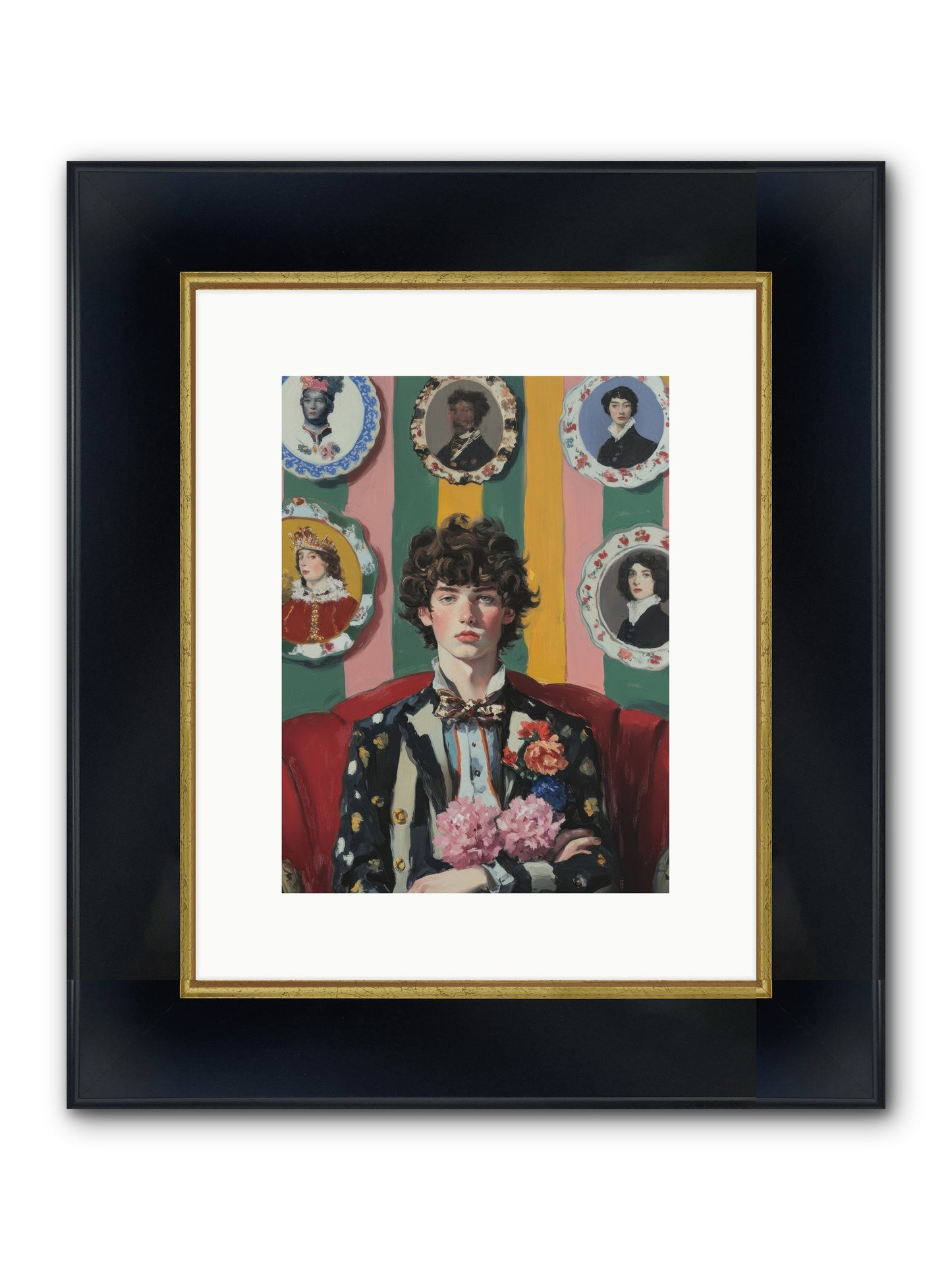 Ancient Crown Notes Framed Print - Wide Black w/Gold 9x12