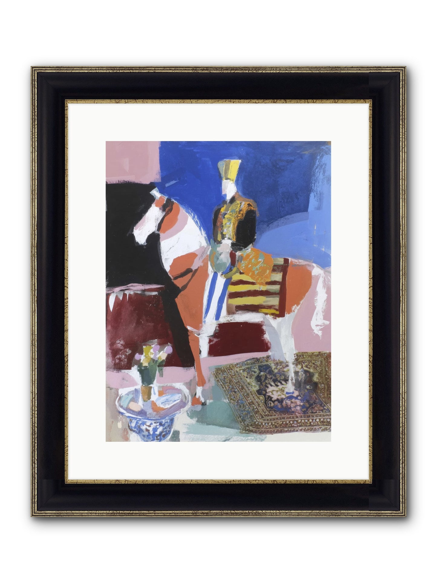 Ancient Equestrian Framed Print - Black & Gold 12x16