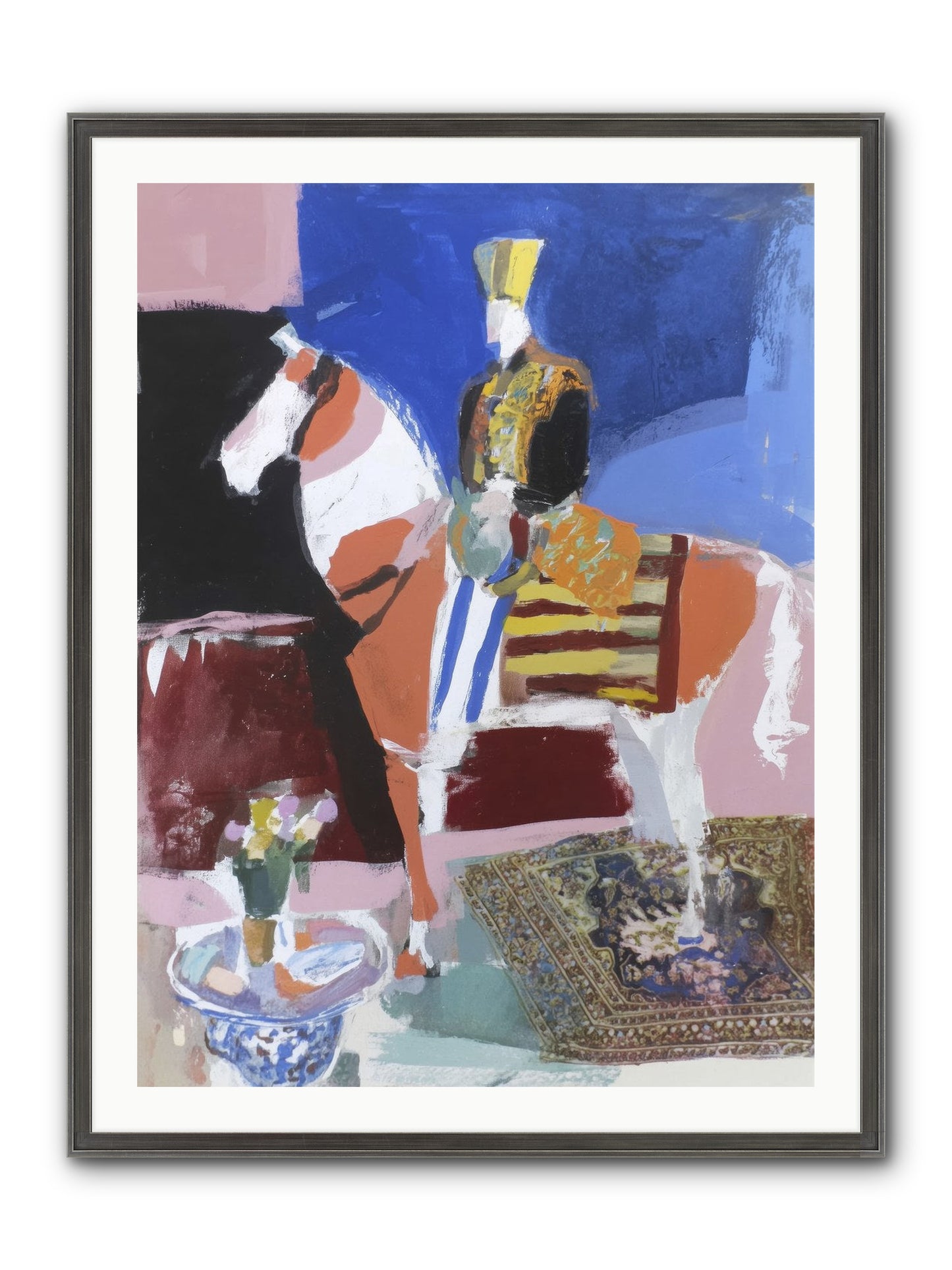 Ancient Equestrian Framed Print - Slimwoods Black/Silver 30x40