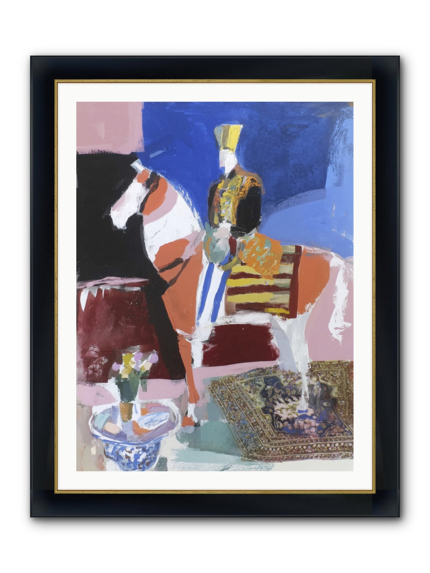 Ancient Equestrian Framed Print - Wide Black w/Gold 30x40