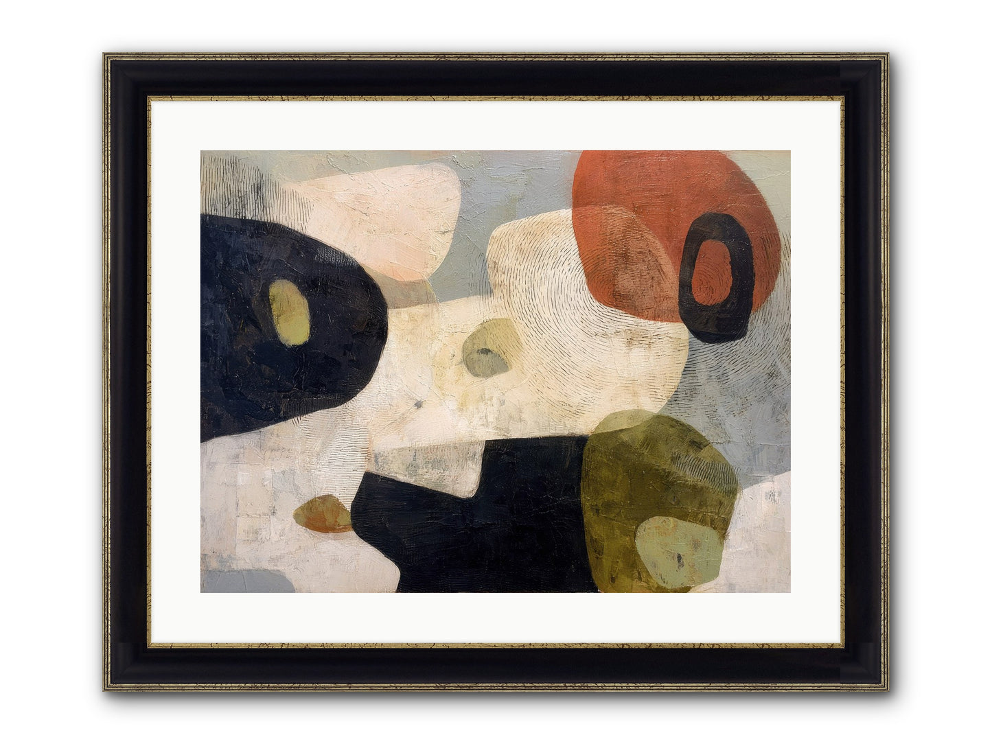 Ancient Future Framed Print - Black & Gold 24x18