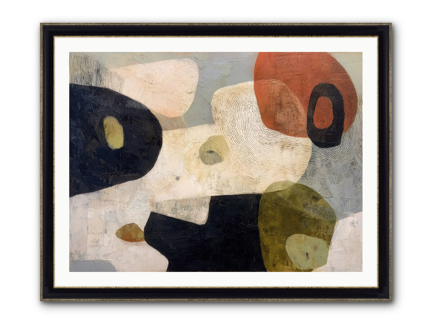 Ancient Future Framed Print - Black & Gold 40x30