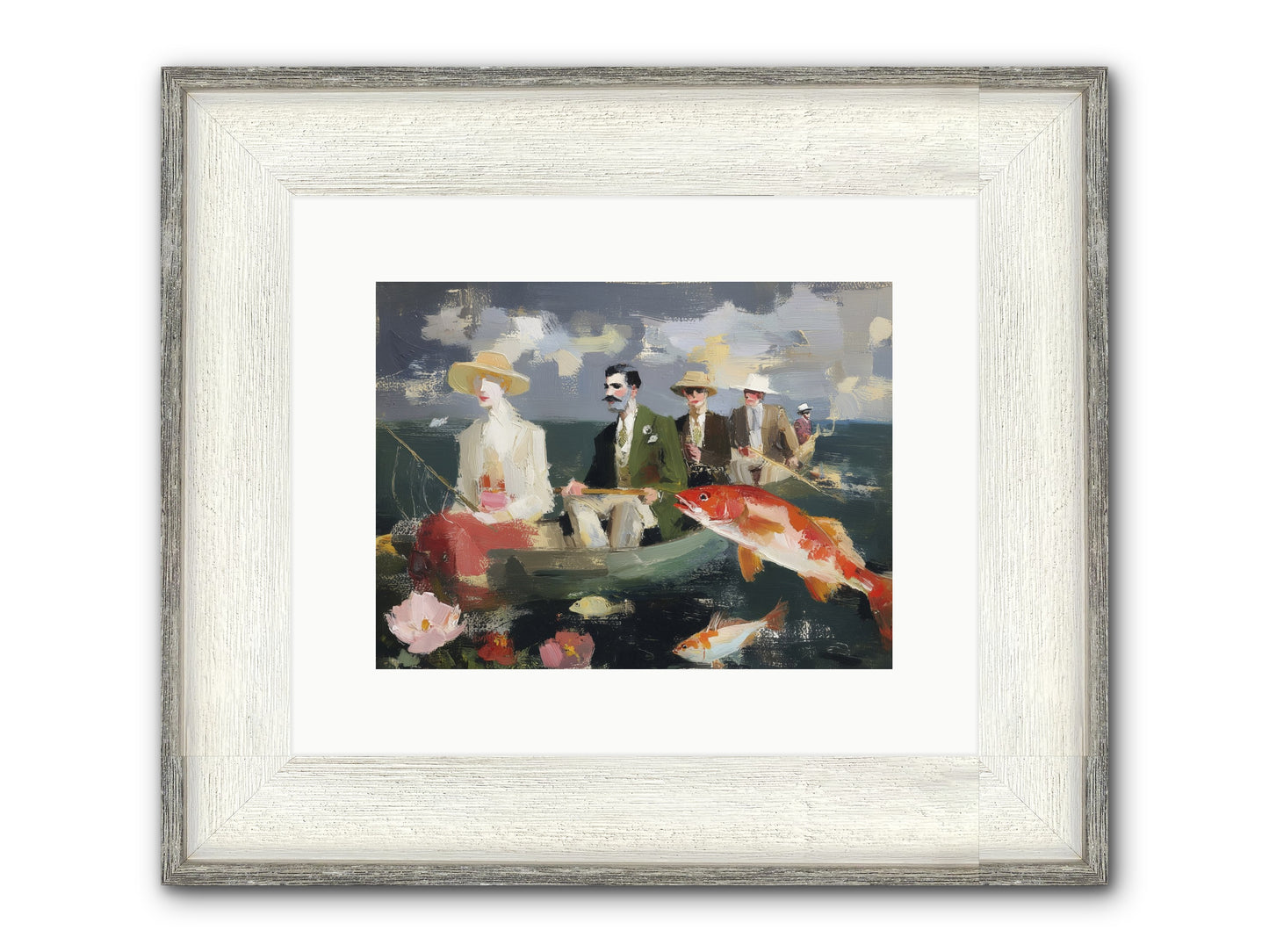 Angler's Aspirations Framed Print - Driftwood White 12x9