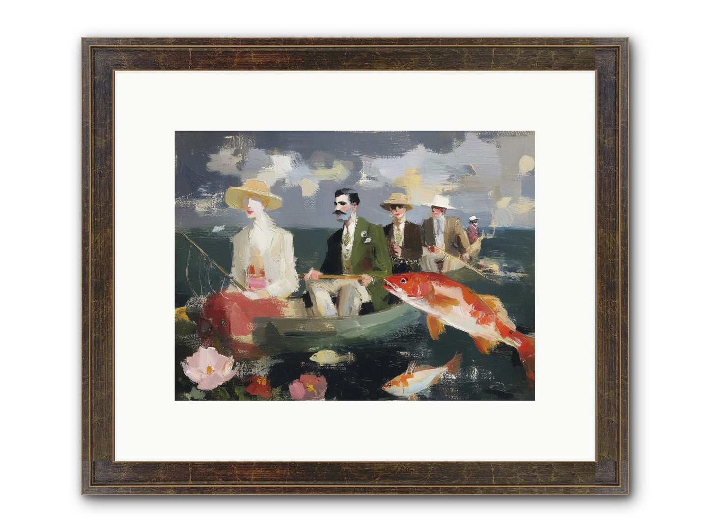 Angler's Aspirations Framed Print - Slimwoods Black/Gold 12x9