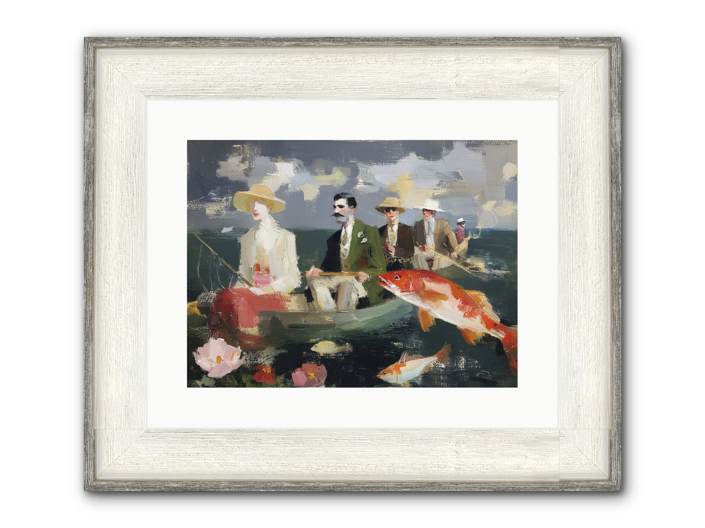 Angler's Aspirations Framed Print - Driftwood White 16x12