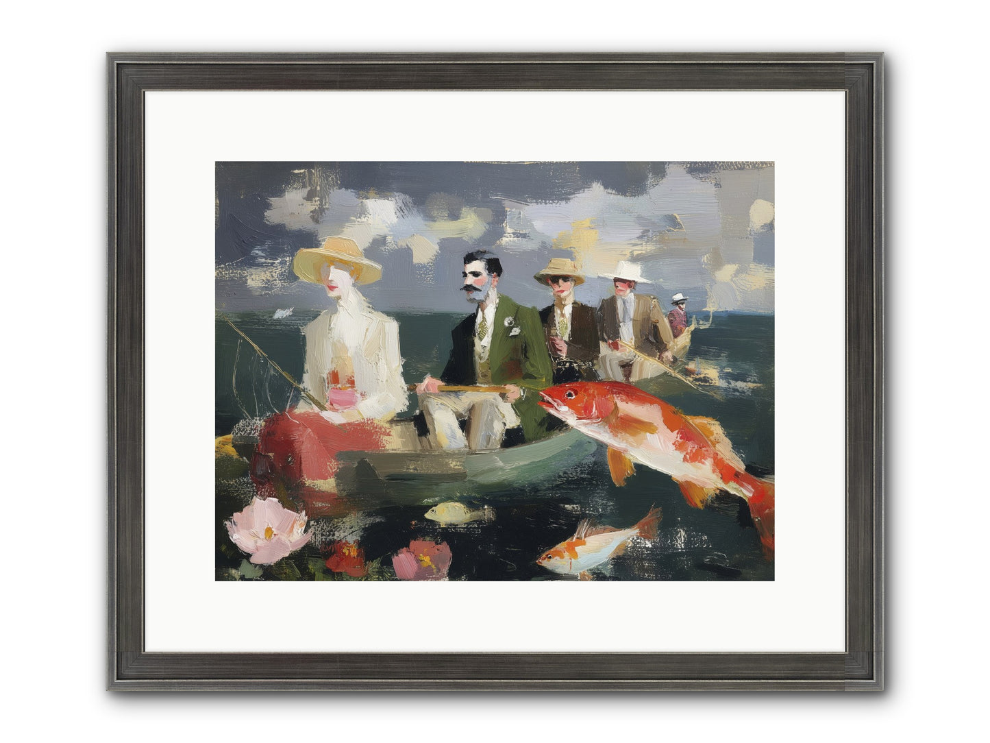 Angler's Aspirations Framed Print - Slimwoods Black/Silver 16x12