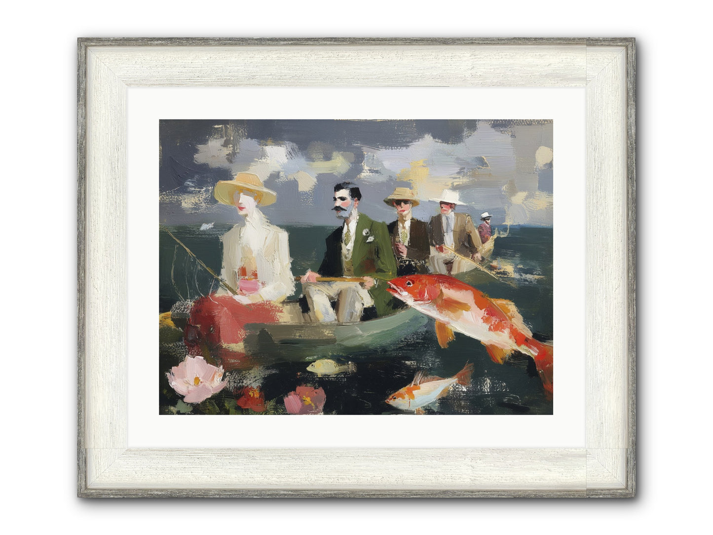 Angler's Aspirations Framed Print - Driftwood White 24x18