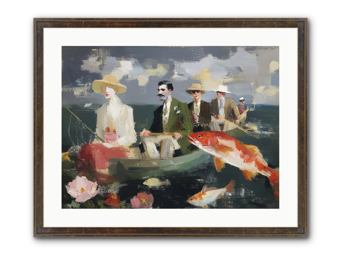 Angler's Aspirations Framed Print - Slimwoods Black/Gold 24x18