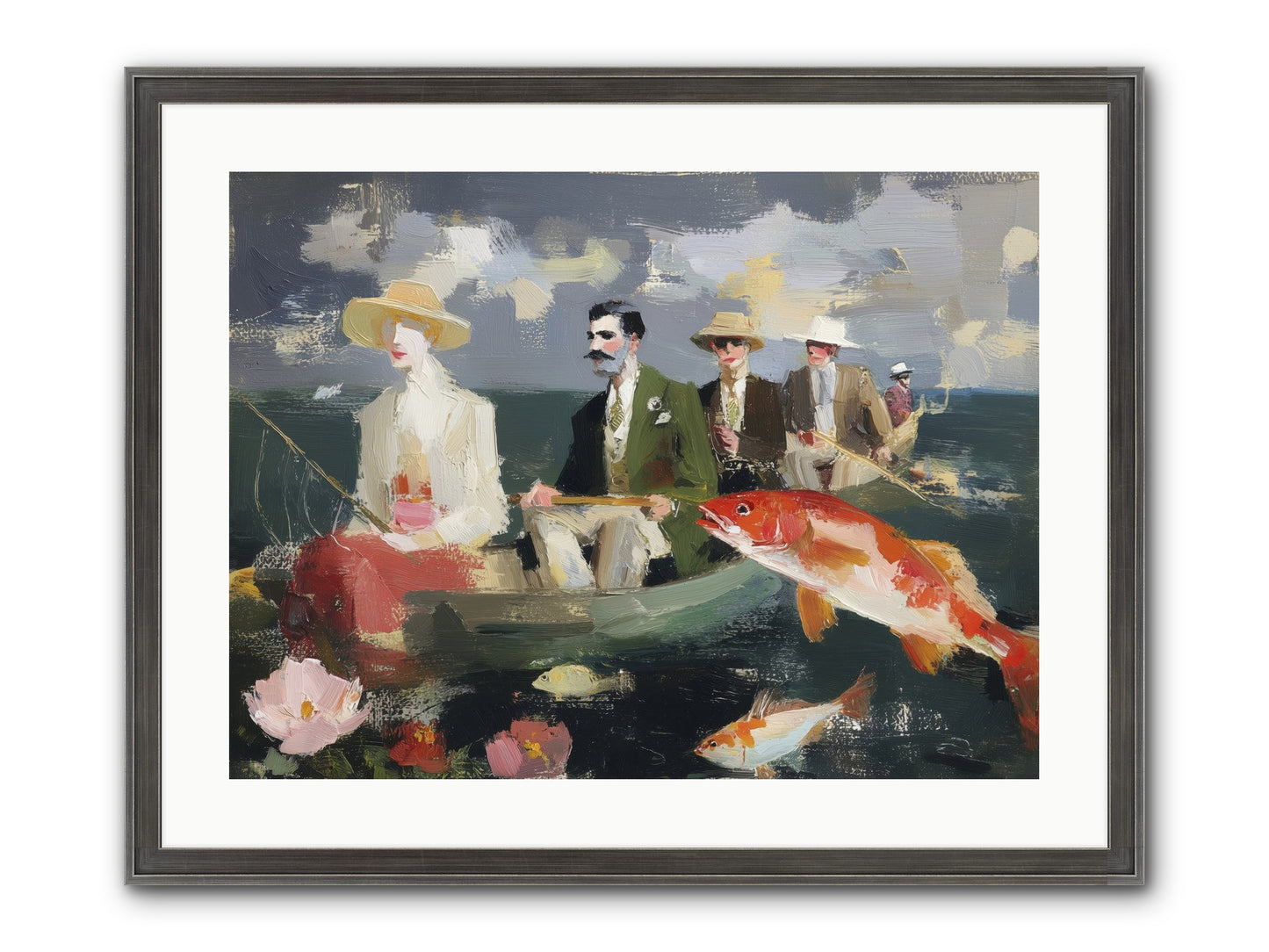 Angler's Aspirations Framed Print - Slimwoods Black/Silver 24x18
