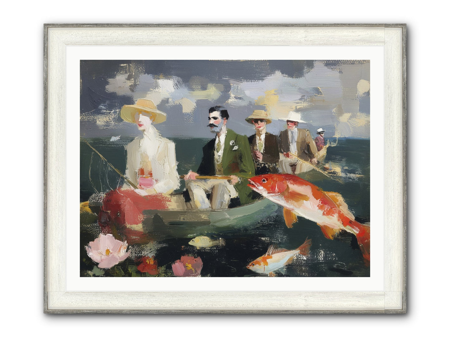 Angler's Aspirations Framed Print - Driftwood White 40x30