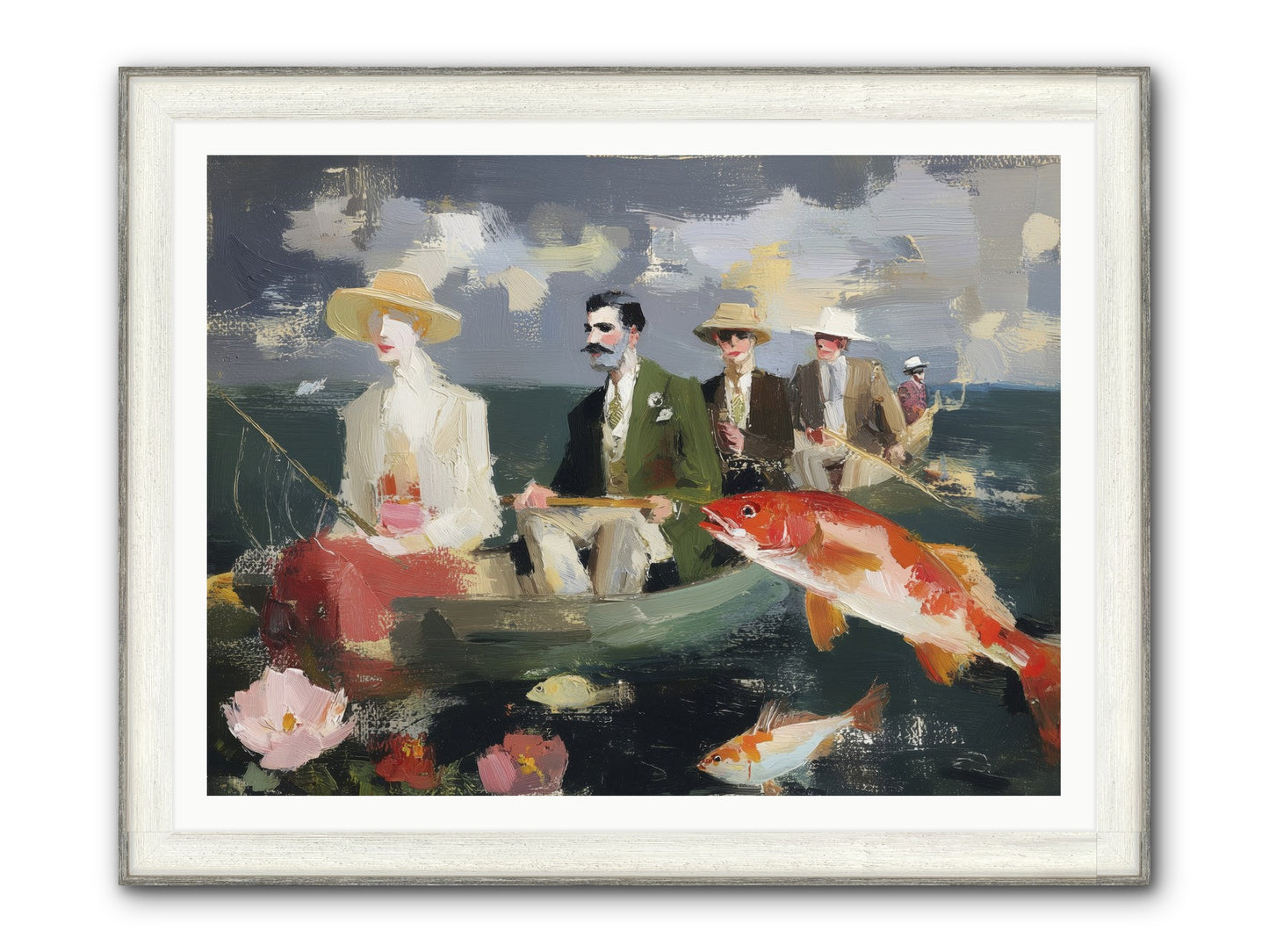 Angler's Aspirations Framed Print - Driftwood White 48x36