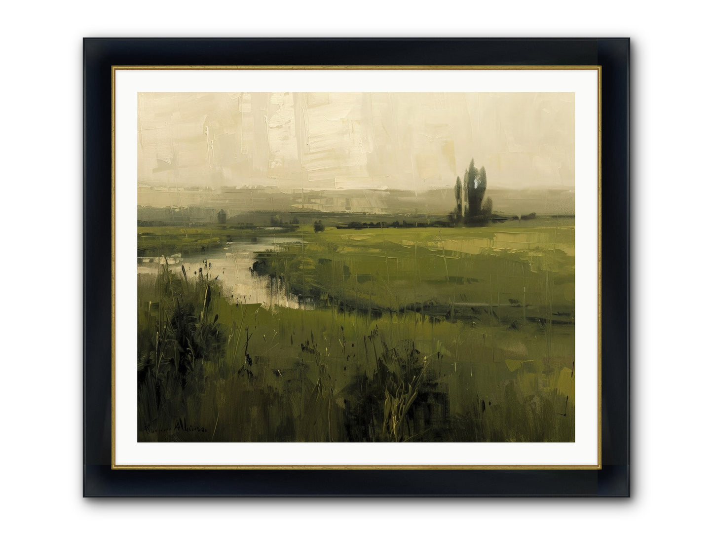 Anthology Of Echoes Framed Print - Wide Black w/Gold 40x32