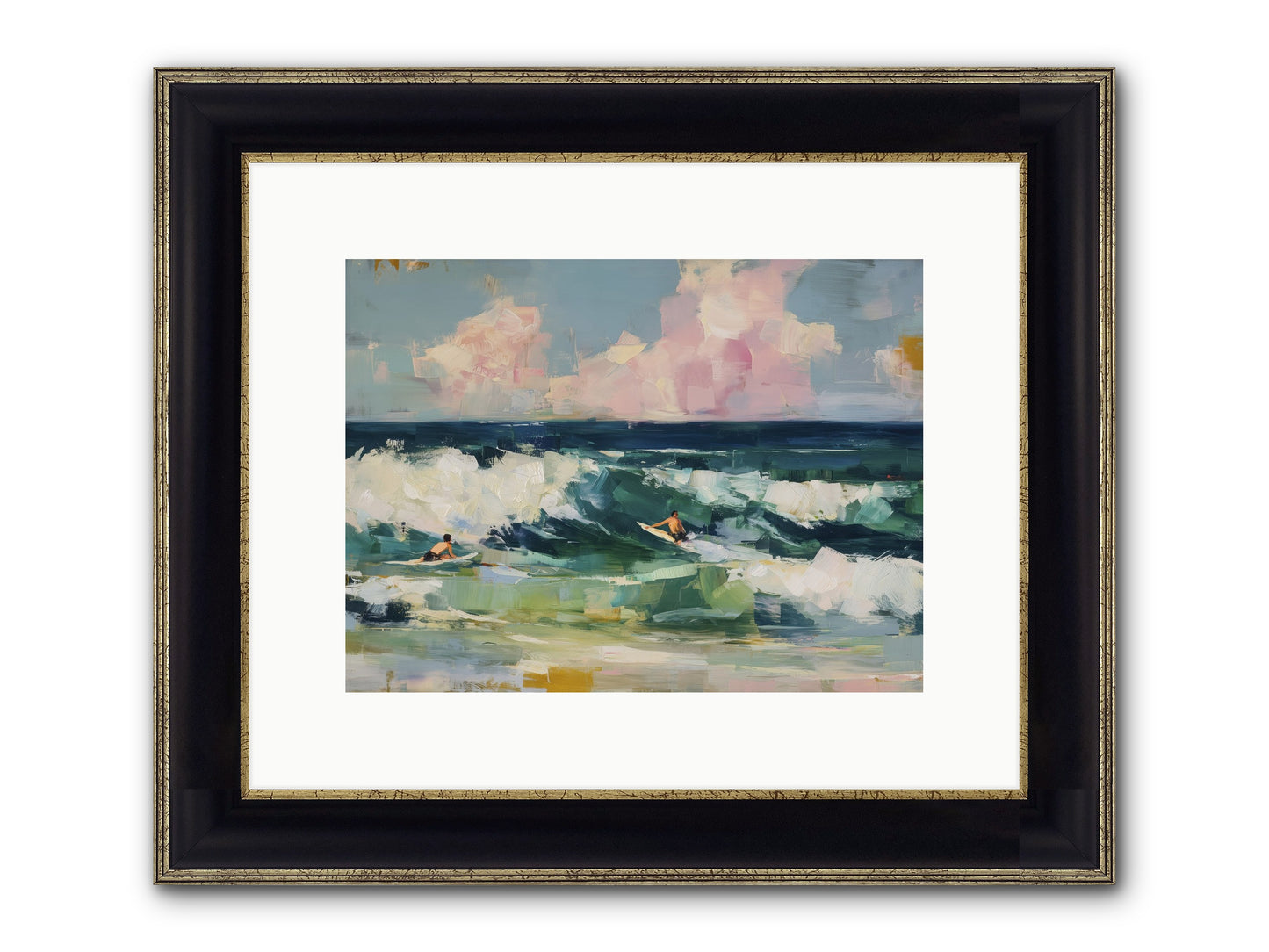 Anticipation's Edge Framed Print - Black & Gold 12x9