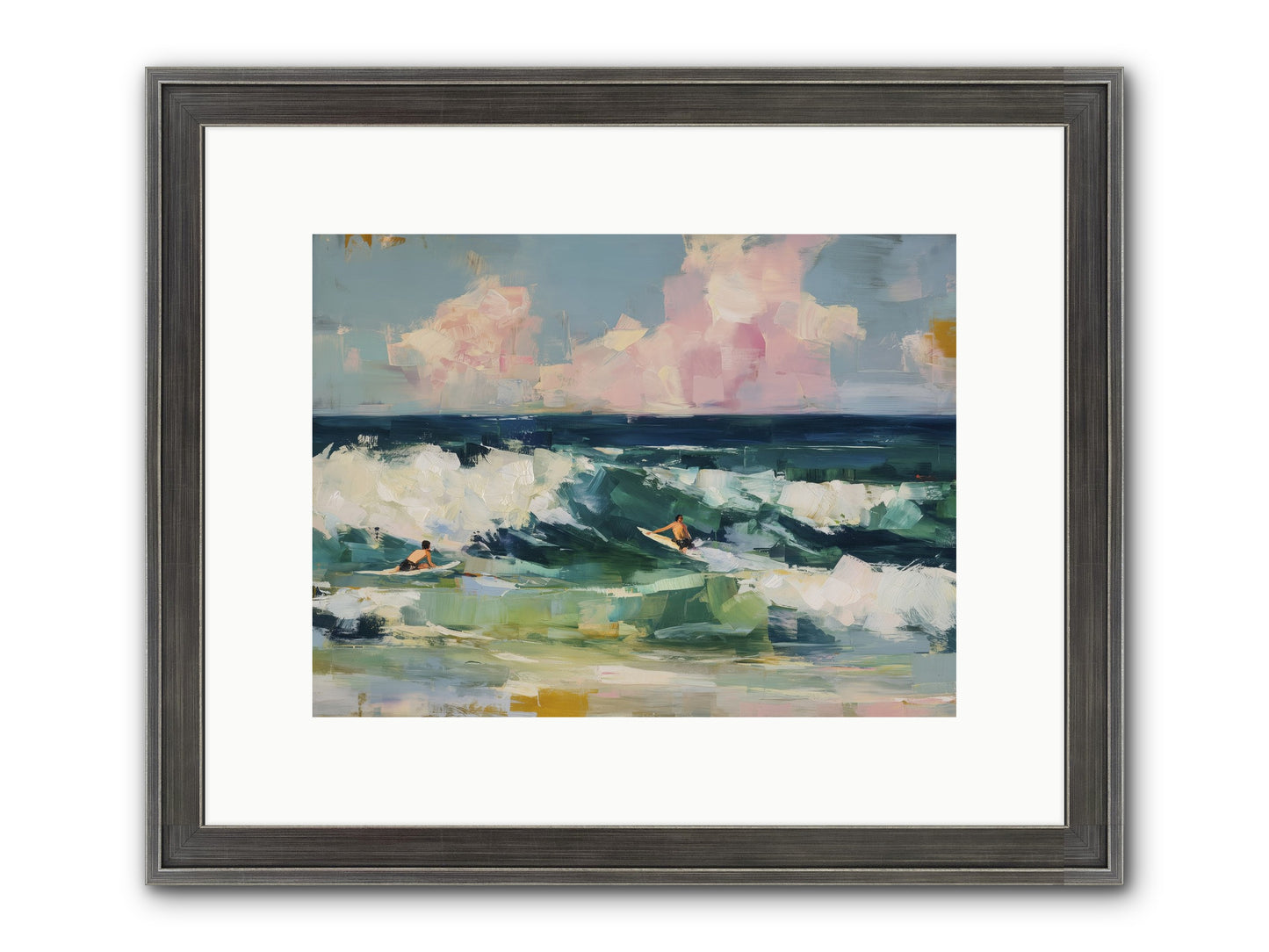 Anticipation's Edge Framed Print - Slimwoods Black/Silver 12x9