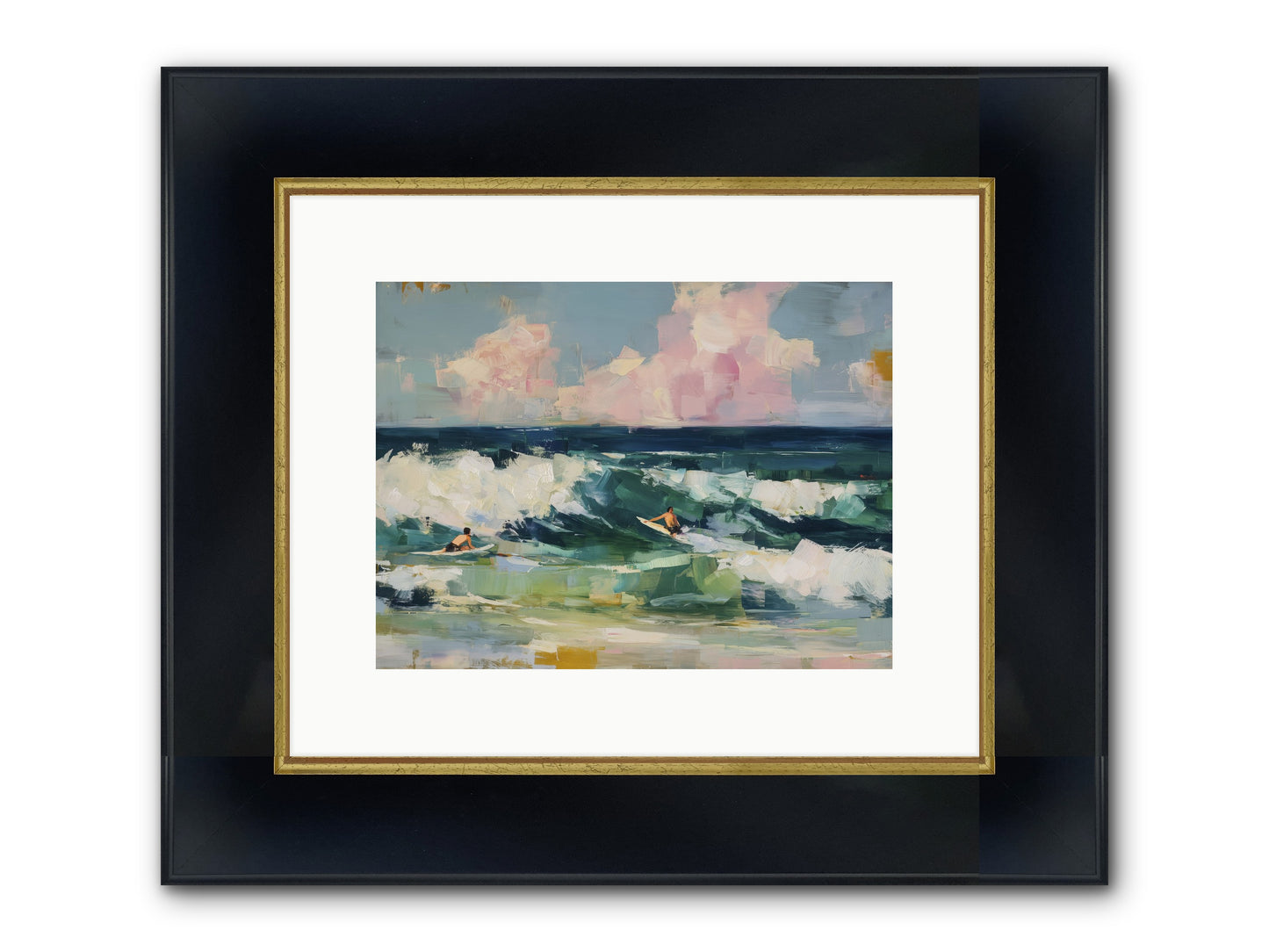 Anticipation's Edge Framed Print - Wide Black w/Gold 12x9