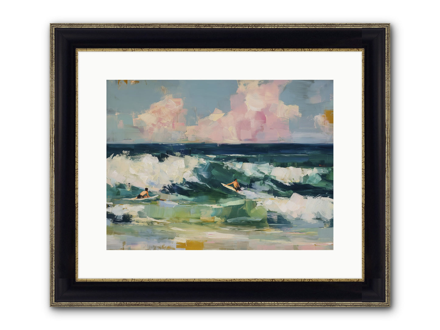 Anticipation's Edge Framed Print - Black & Gold 16x12