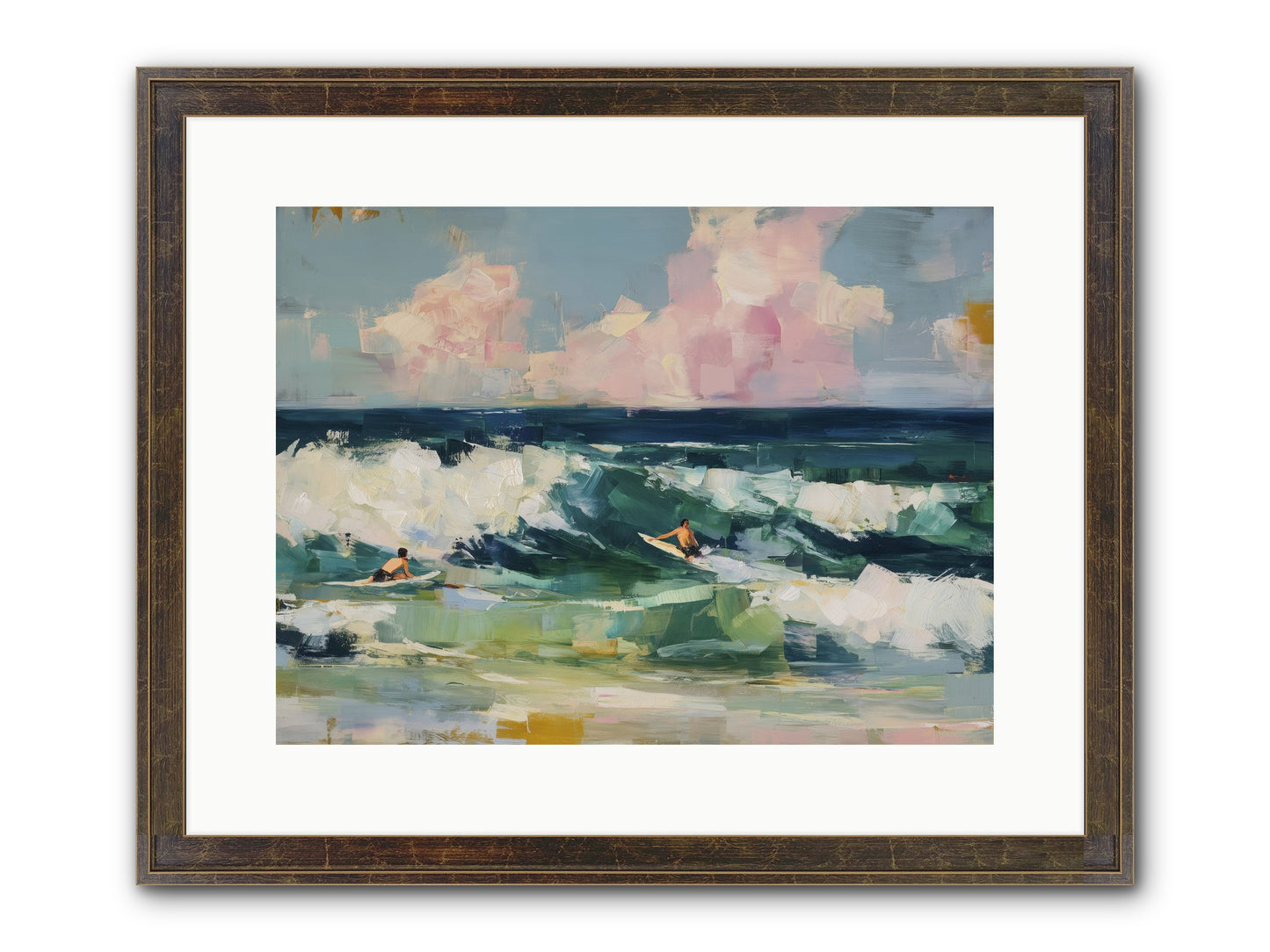 Anticipation's Edge Framed Print - Slimwoods Black/Gold 16x12