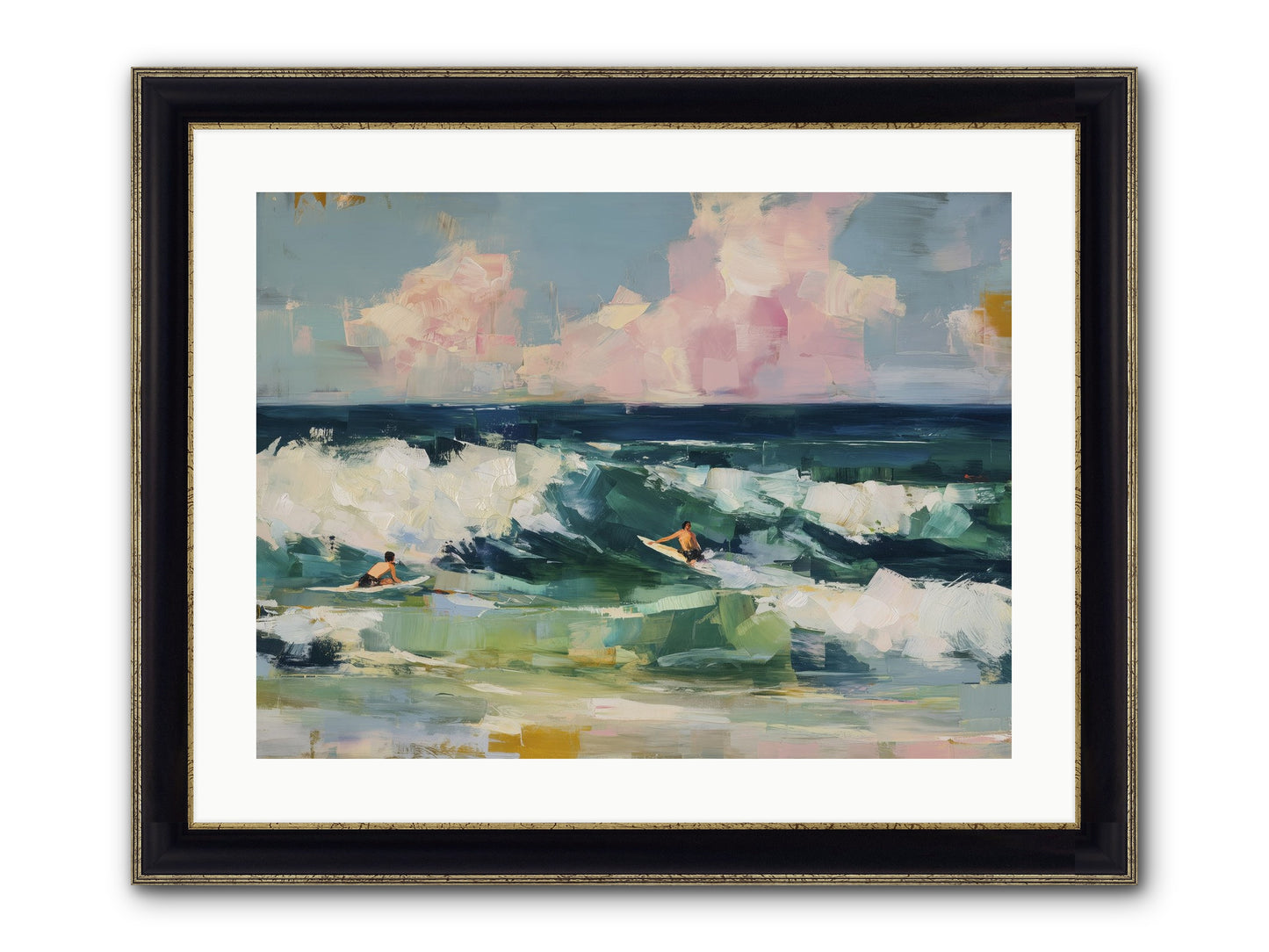 Anticipation's Edge Framed Print - Black & Gold 24x18