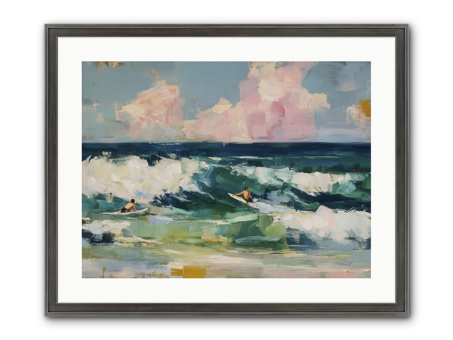 Anticipation's Edge Framed Print - Slimwoods Black/Silver 24x18