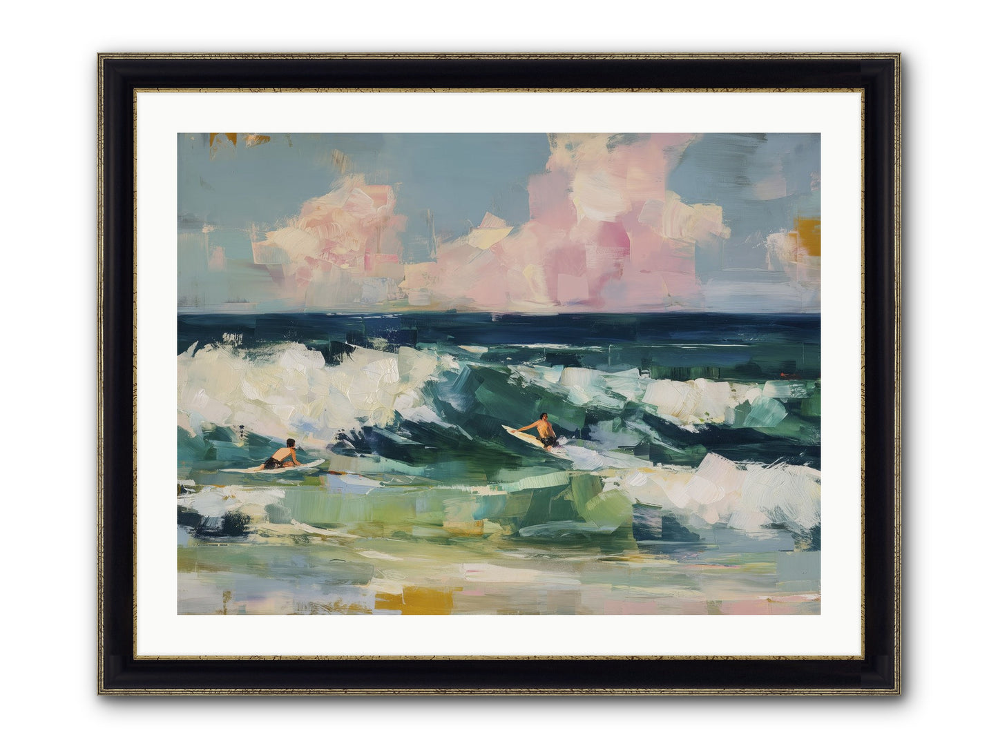 Anticipation's Edge Framed Print - Black & Gold 32x24