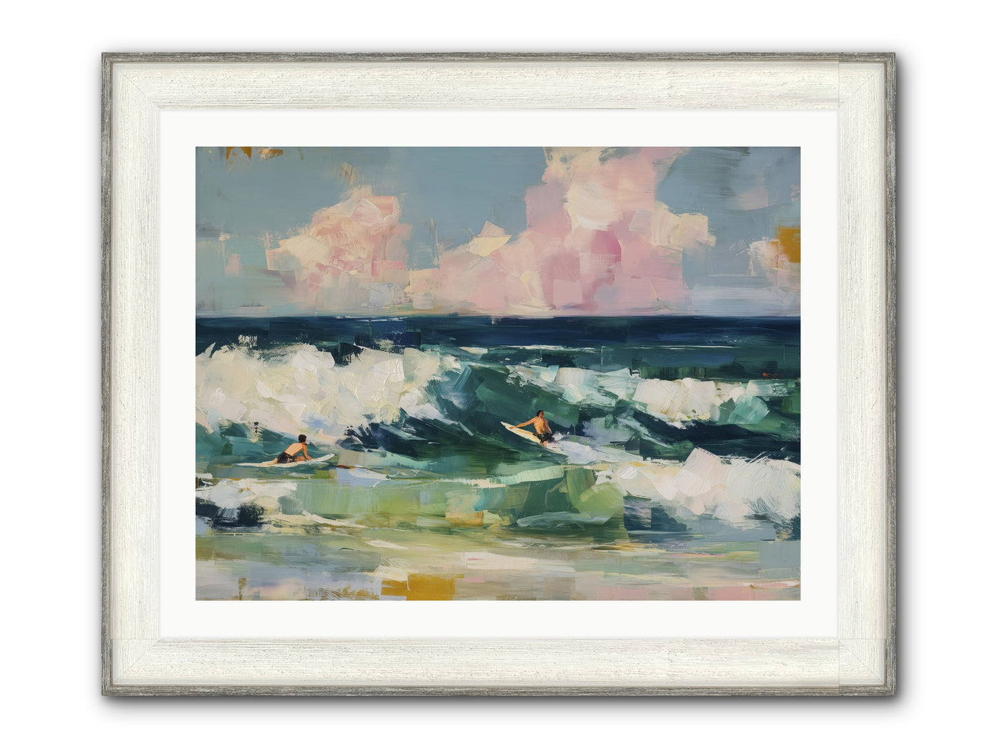 Anticipation's Edge Framed Print - Driftwood White 32x24