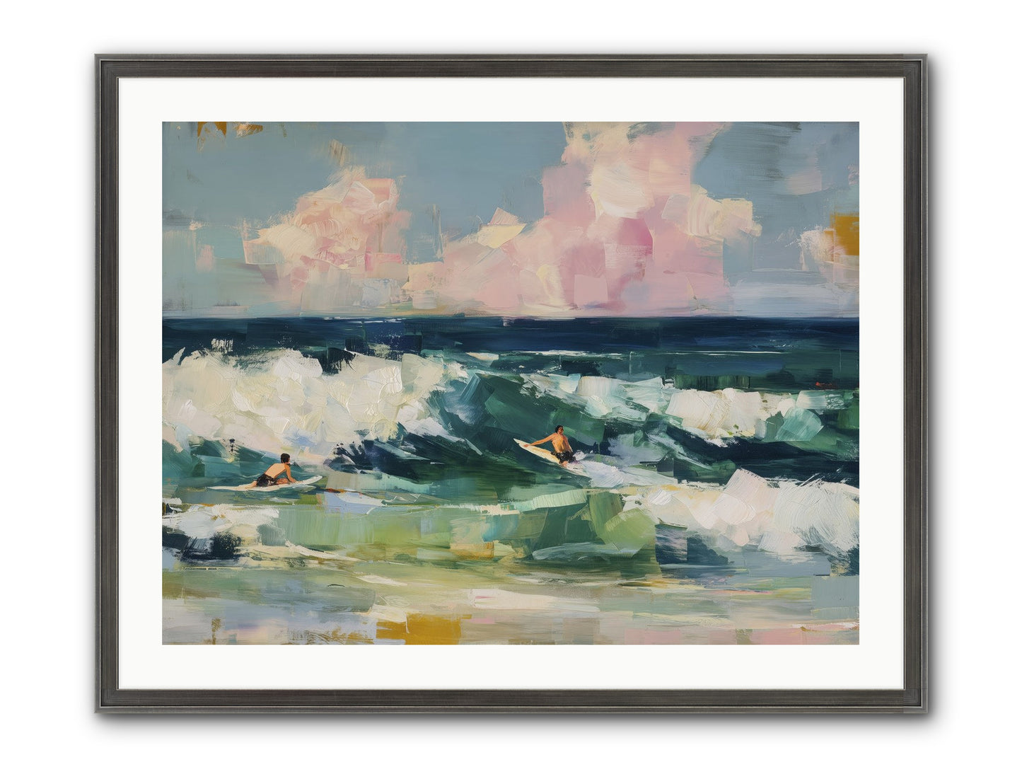 Anticipation's Edge Framed Print - Slimwoods Black/Silver 32x24