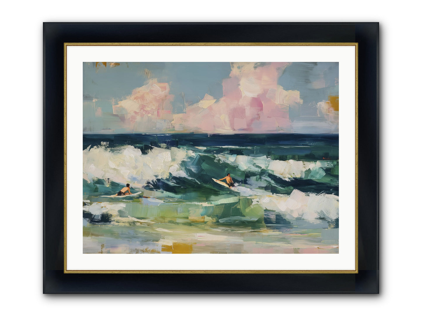 Anticipation's Edge Framed Print - Wide Black w/Gold 32x24