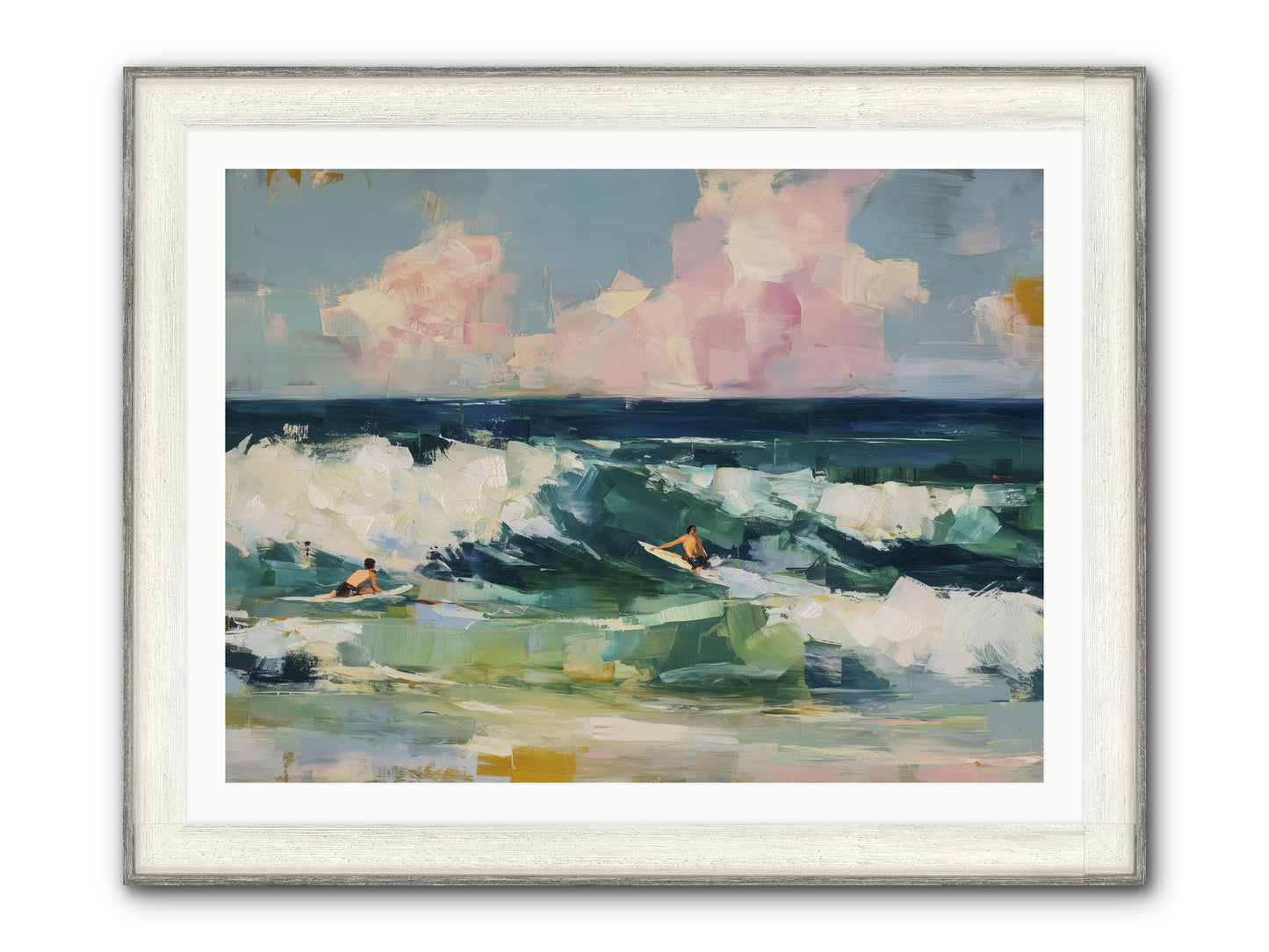 Anticipation's Edge Framed Print - Driftwood White 40x30