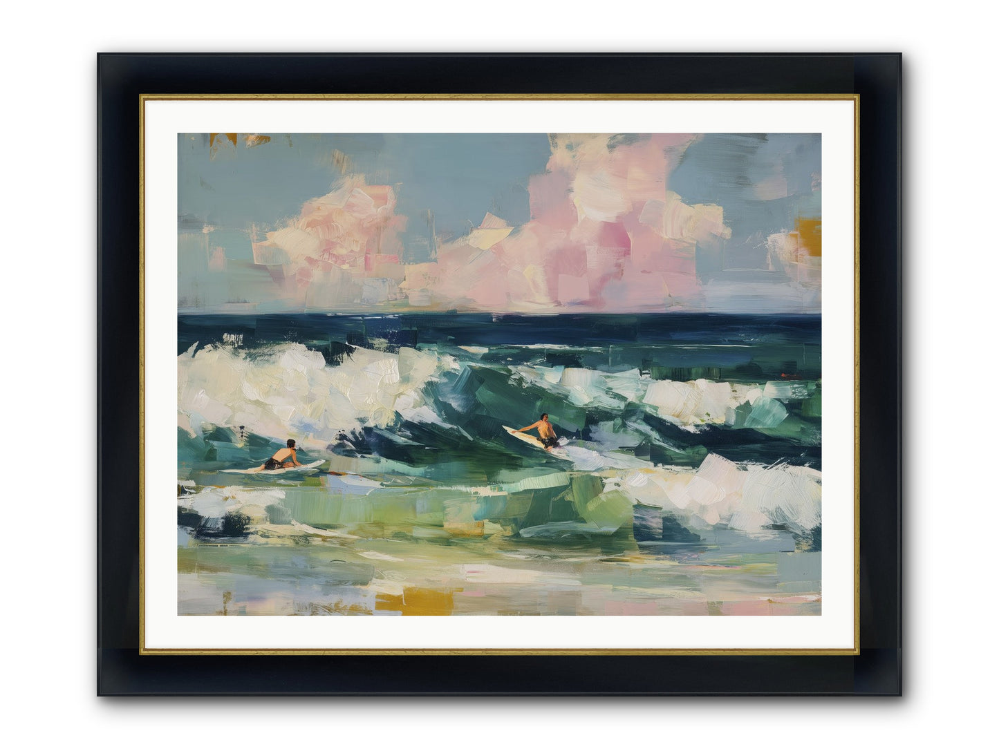 Anticipation's Edge Framed Print - Wide Black w/Gold 40x30