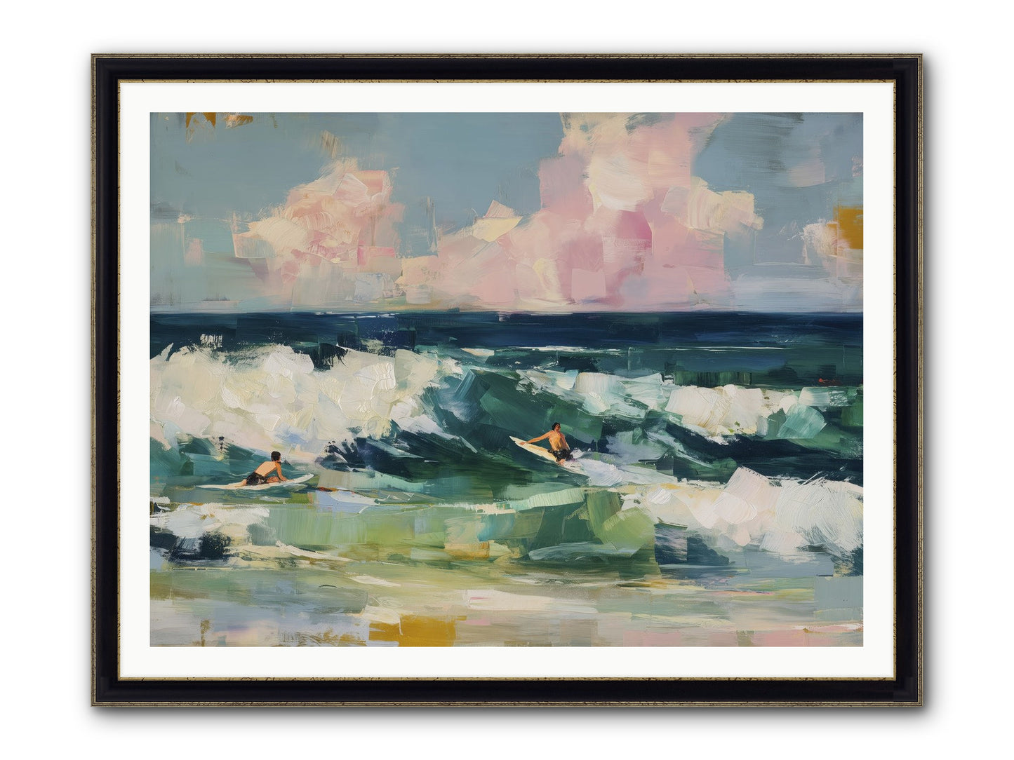 Anticipation's Edge Framed Print - Black & Gold 48x36