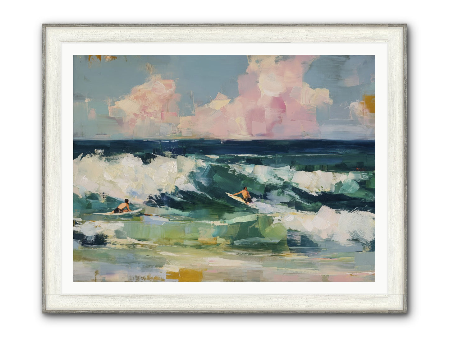 Anticipation's Edge Framed Print - Driftwood White 48x36